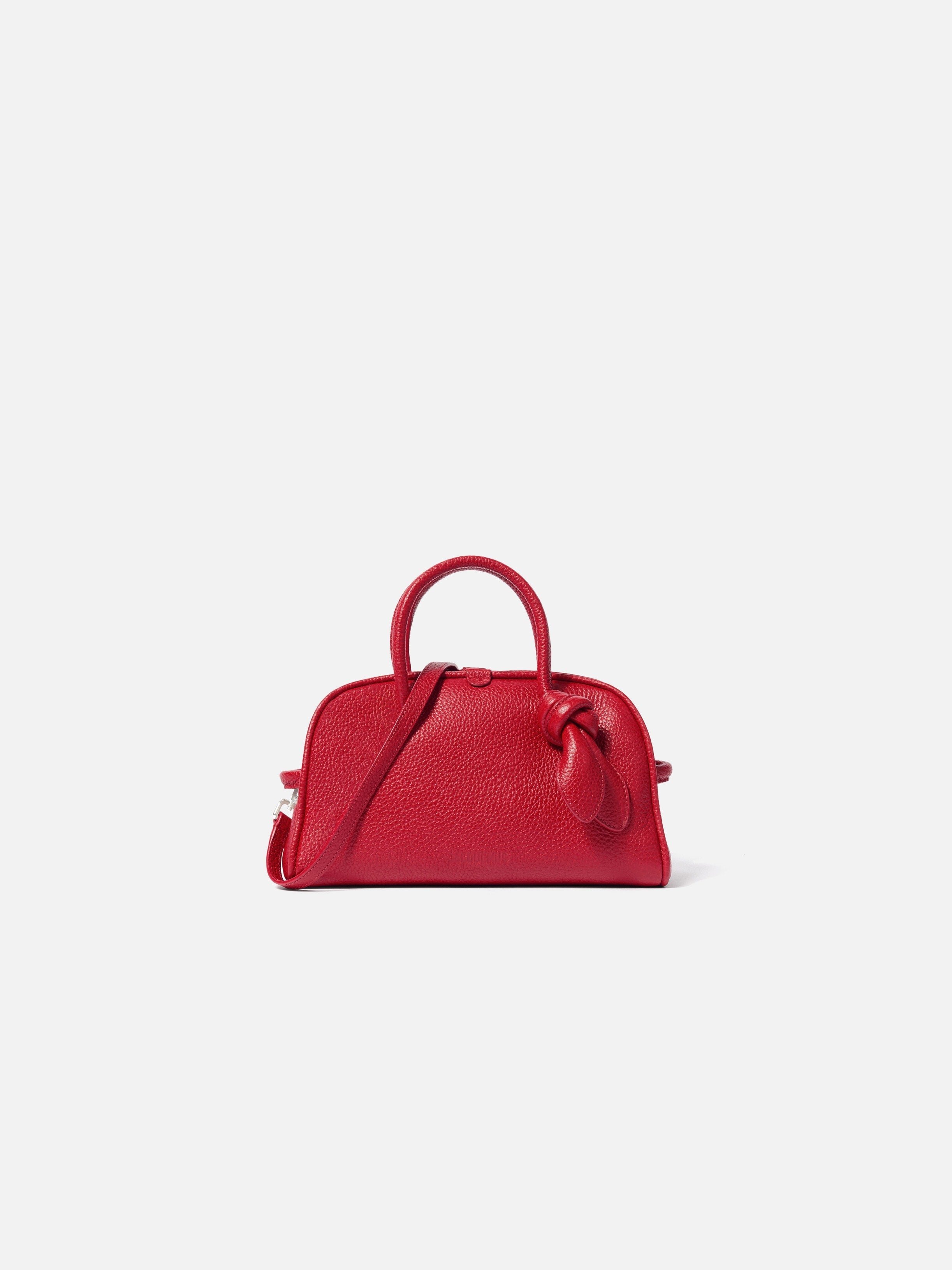 Jacquemus The Small Turismo Grained Leather Bowling Bag Red