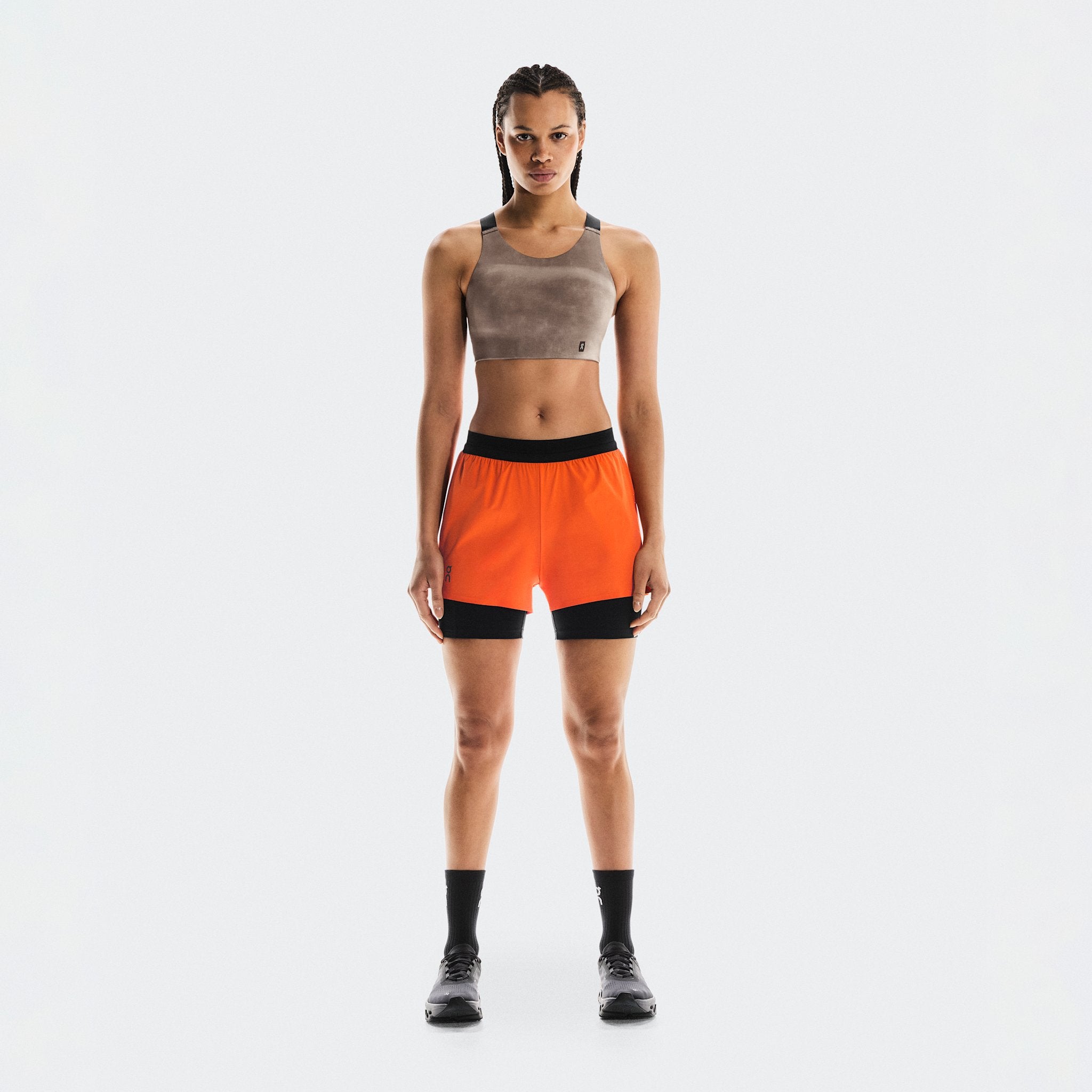On 3" Performance 2/1 Shorts Flame | Black