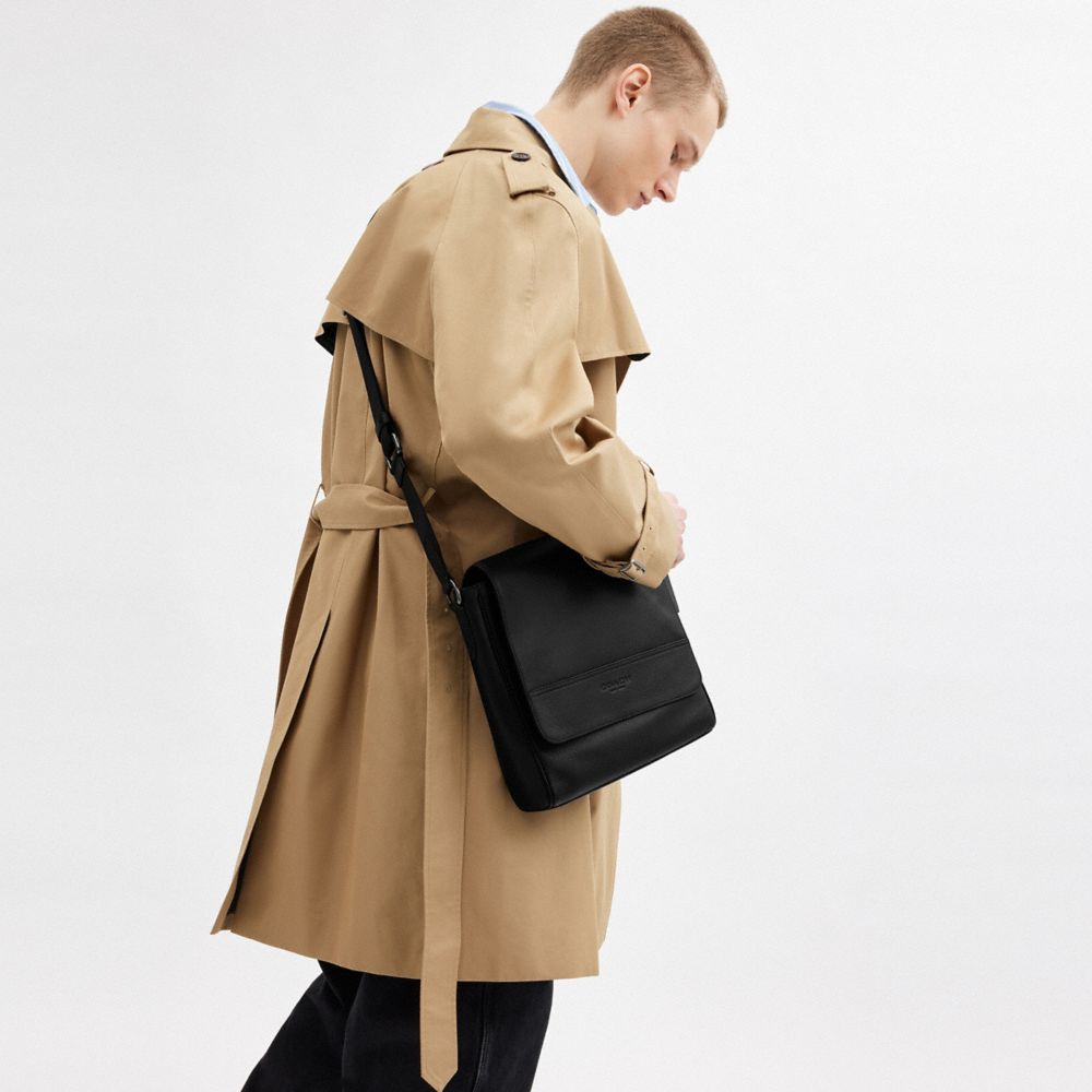 Coach Houston Map Bag Gunmetal Black