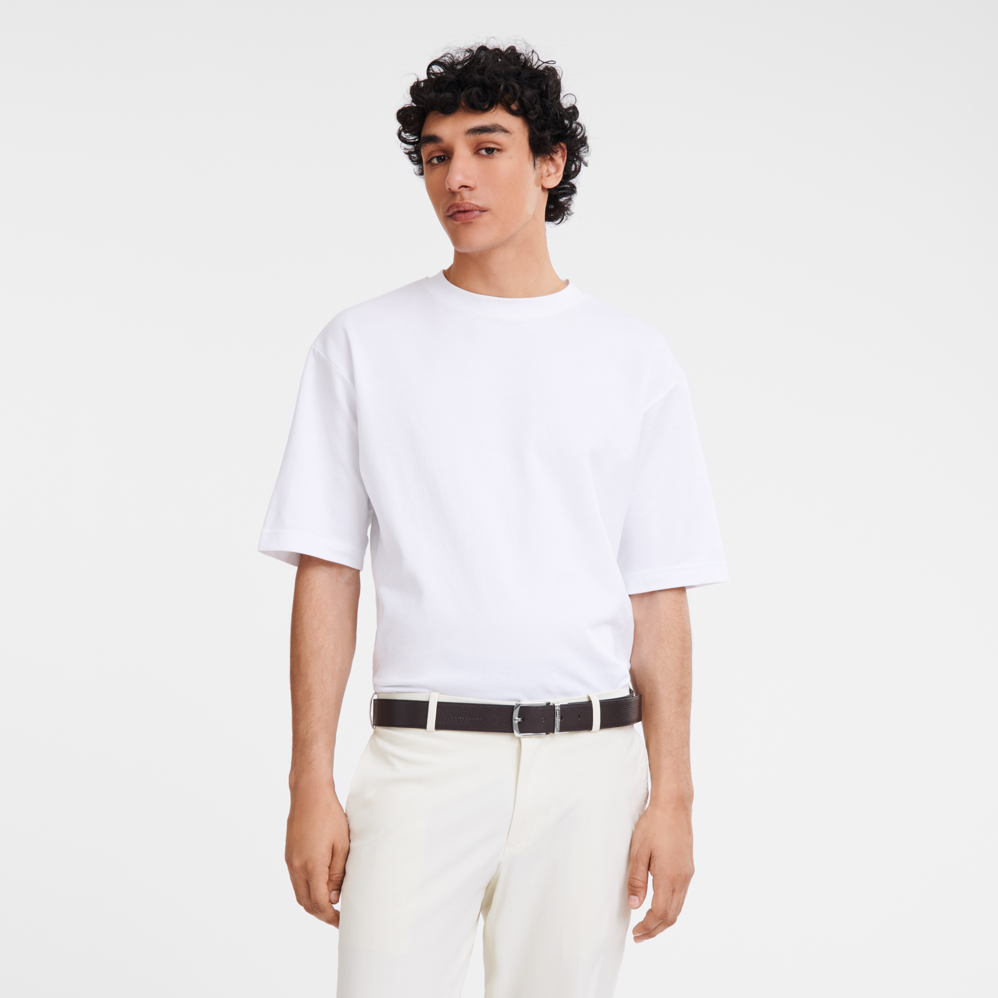 Longchamp Le Foulonné Men's belt Mocha/Black