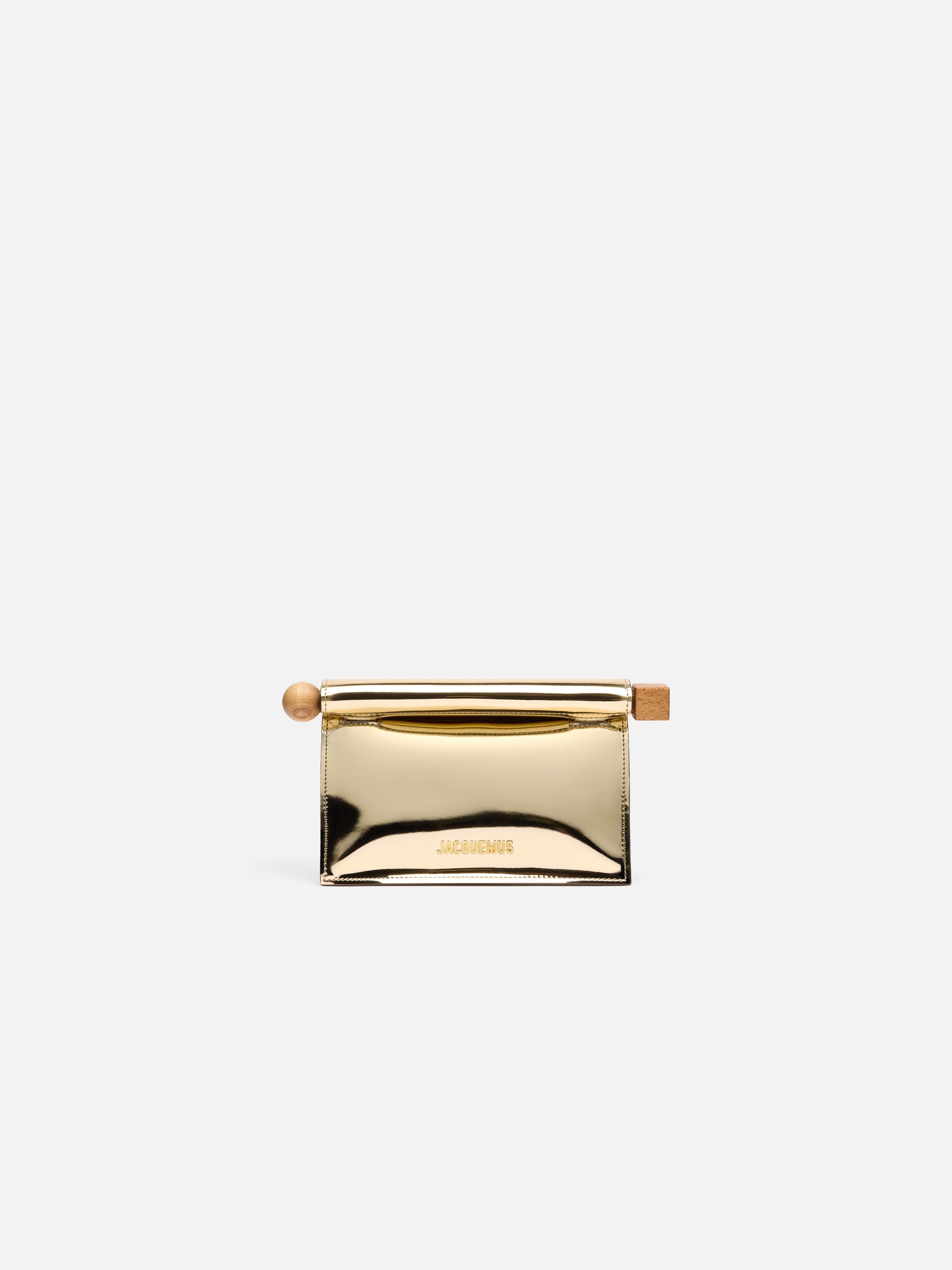 Jacquemus The Small Rond CarreClutch Mini Take-Away Pouch Bag Gold