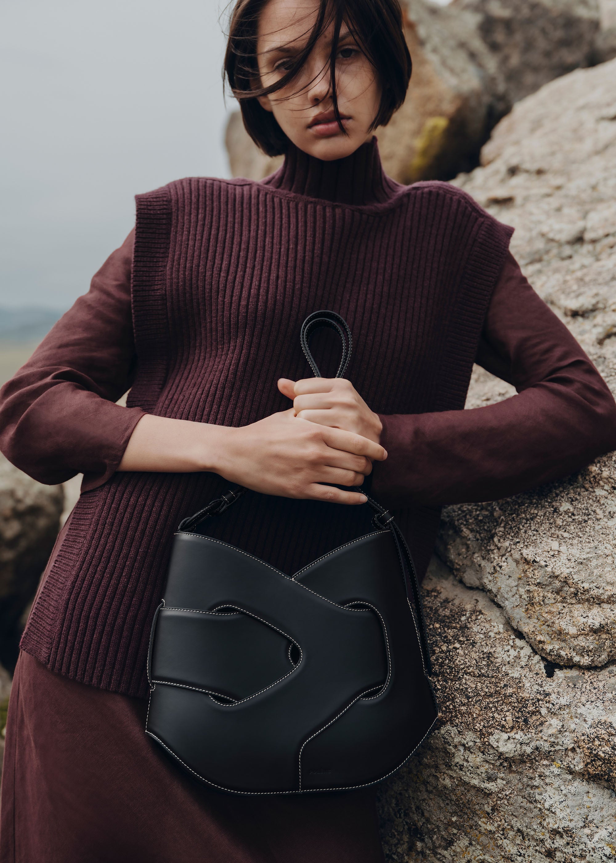 Polene Nodde Hobo Smooth Black