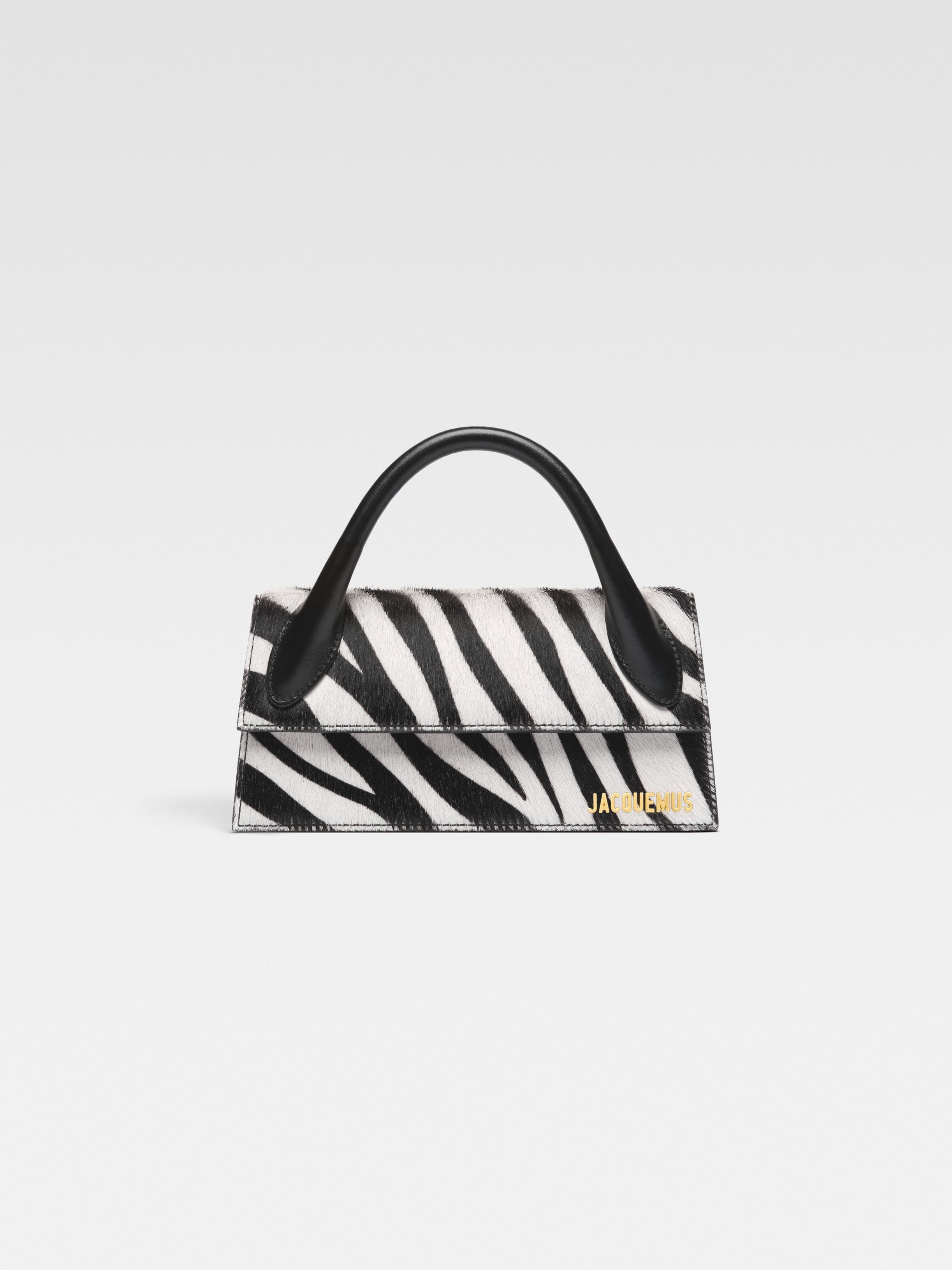 Jacquemus The Long Chiquito Elongated Signature Handbag Black & White Zebra