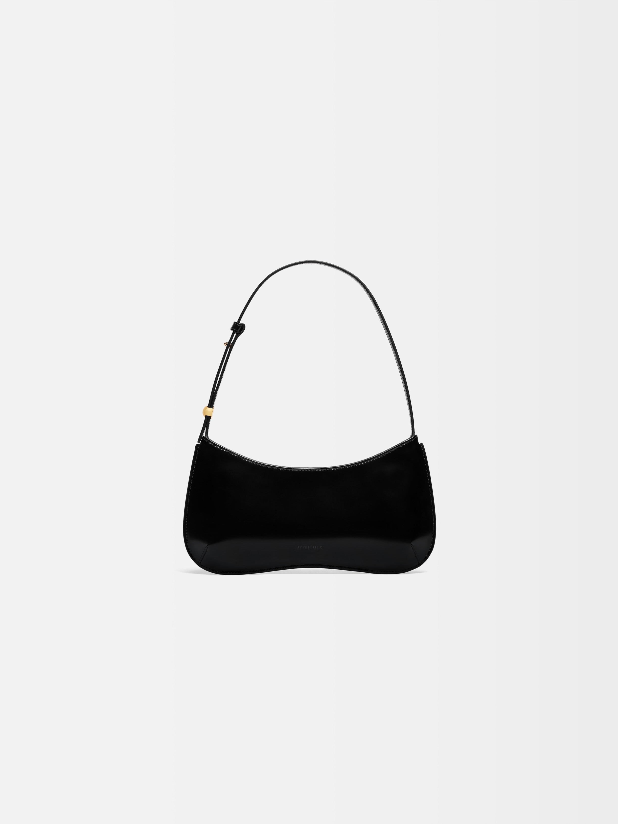 Jacquemus The Bisou Structured Handbag In Glazed Calf-Leather Black