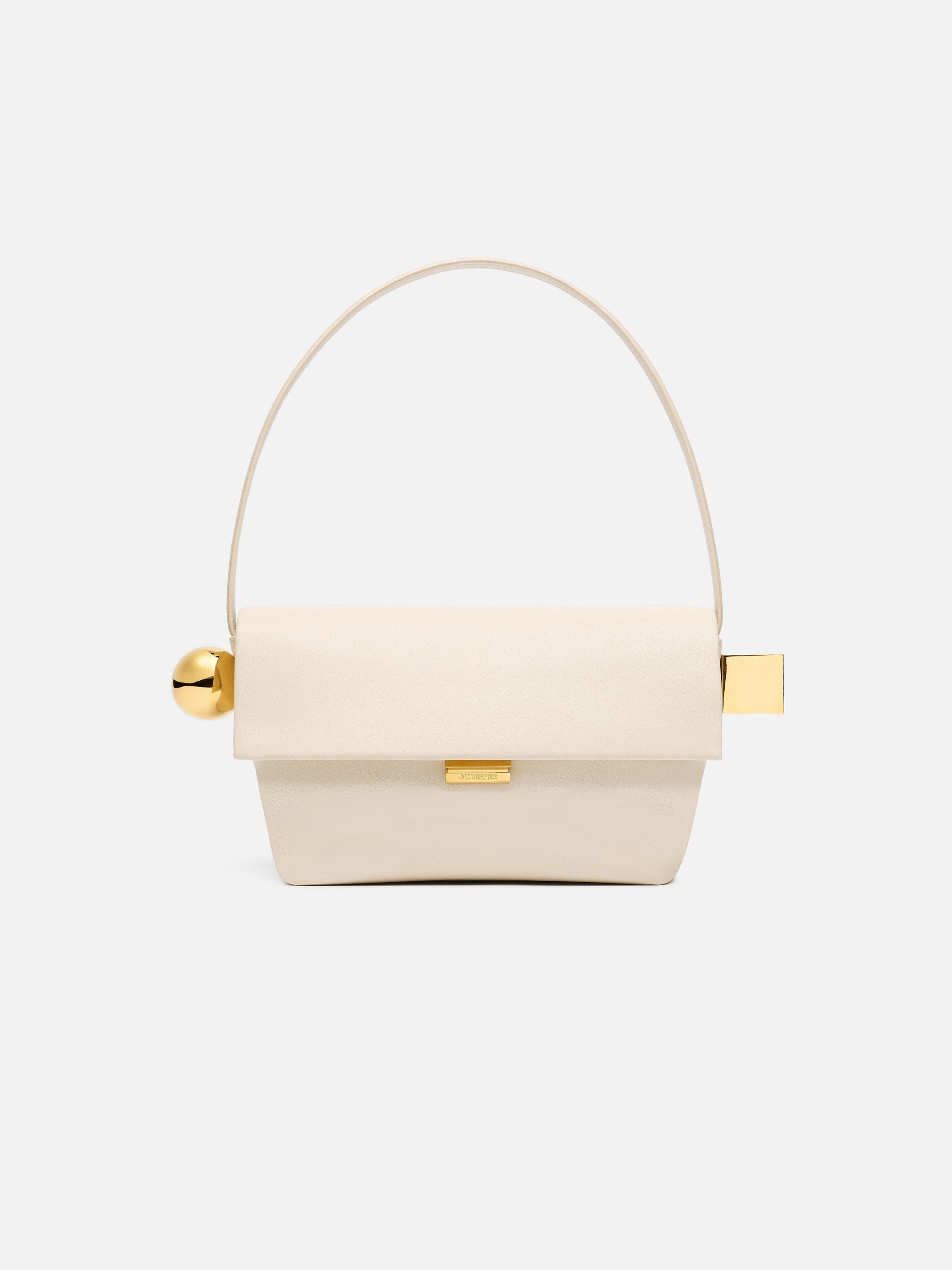 Jacquemus The Rond CarreFolded Shoulder Bag Light Ivory