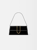 Jacquemus The Long Bambino Structured Shoulder Bag In Glazed Leather Black