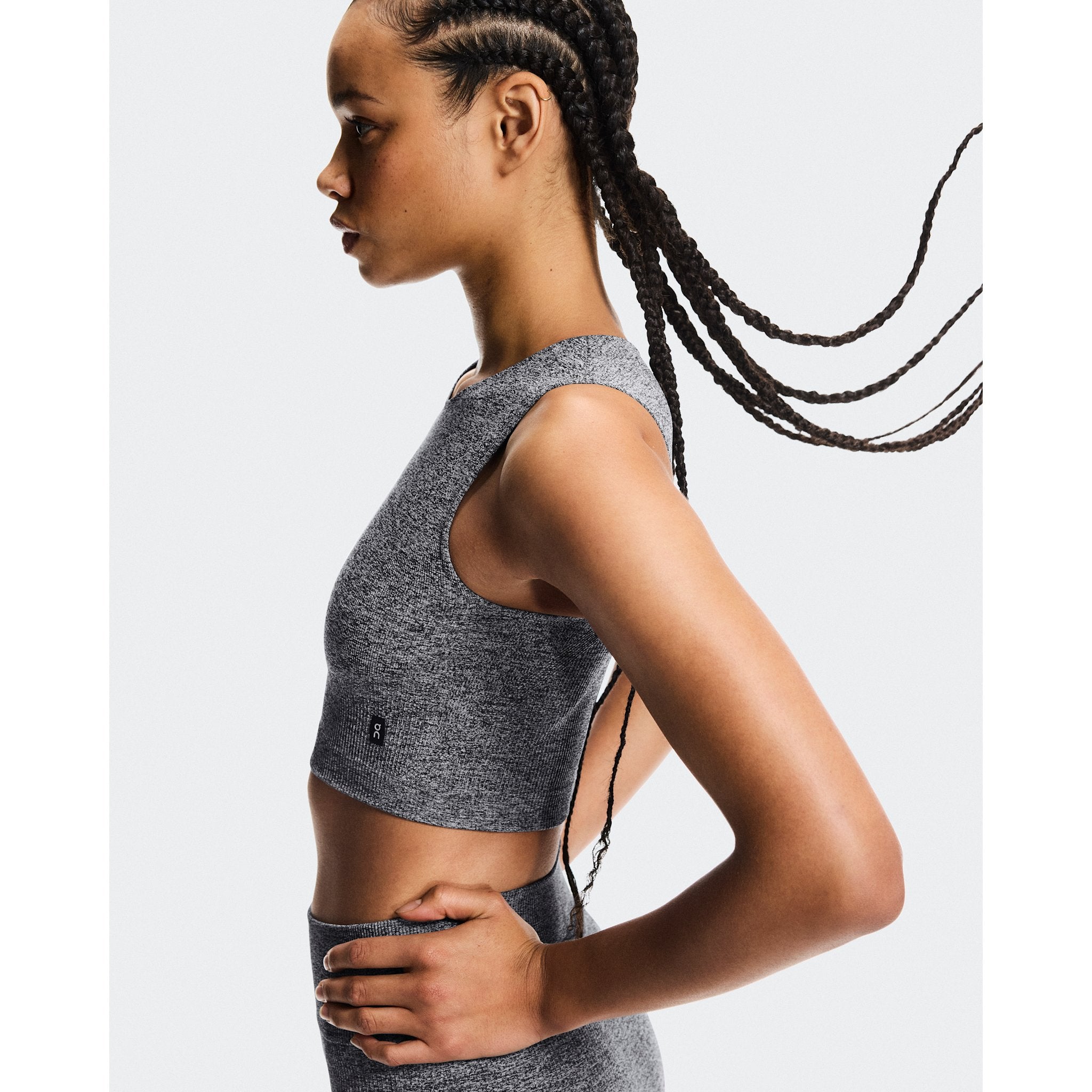 On Studio Knit Crop Graphite Heather