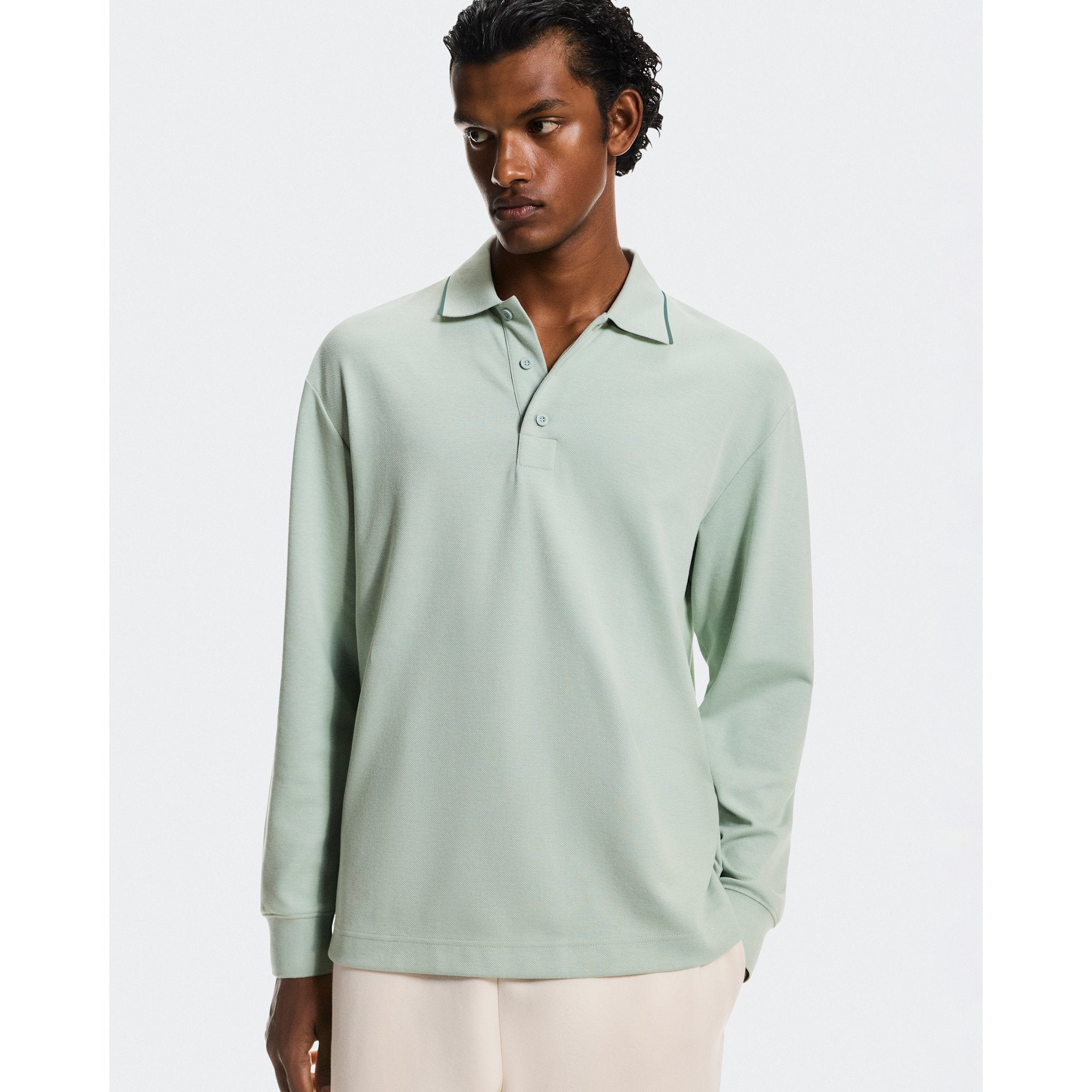 On Courtside Long-T Polo Mineral | Tide