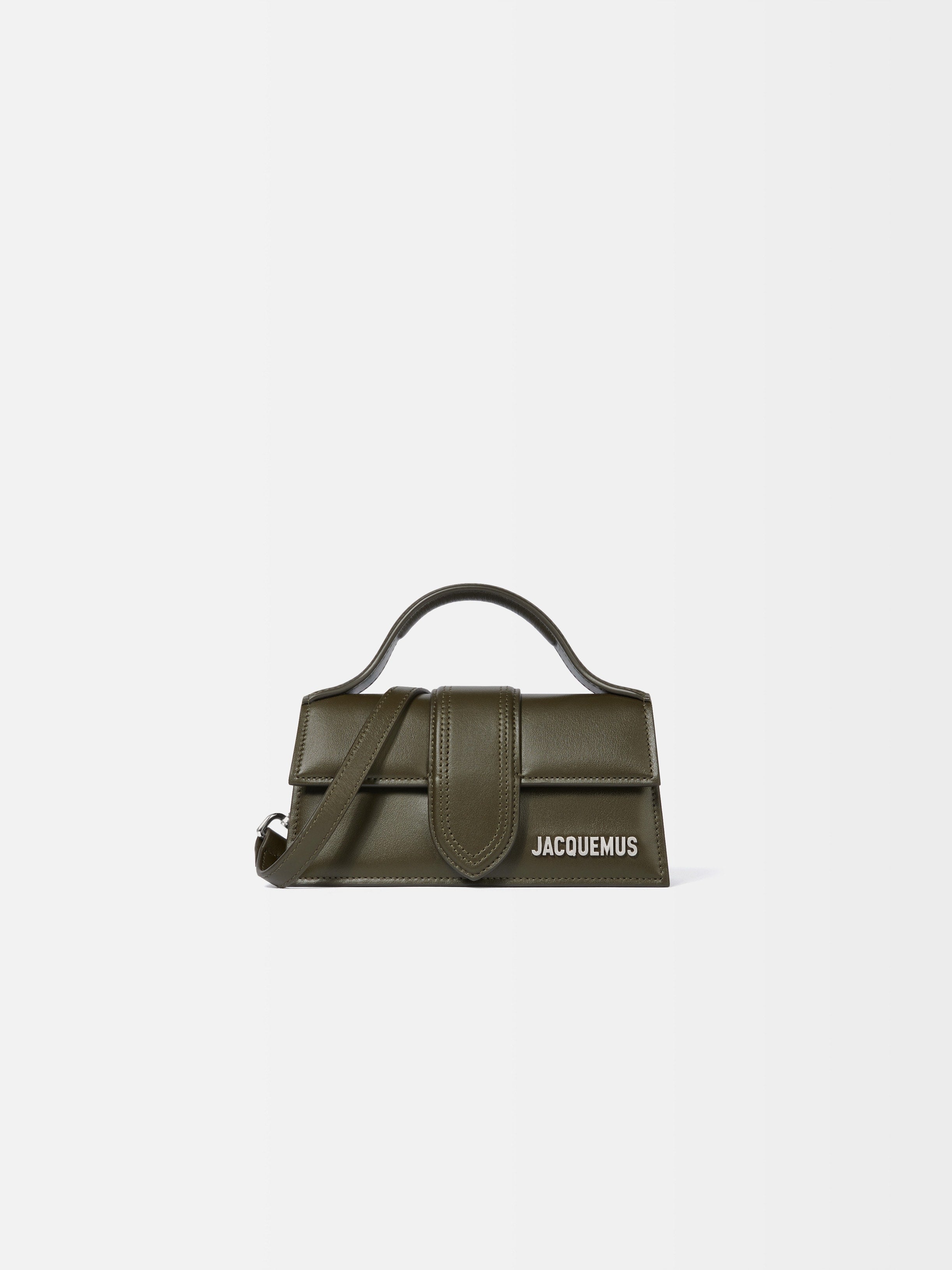 Jacquemus The Bambino Structured Bag In Smooth Leather Dark Khaki