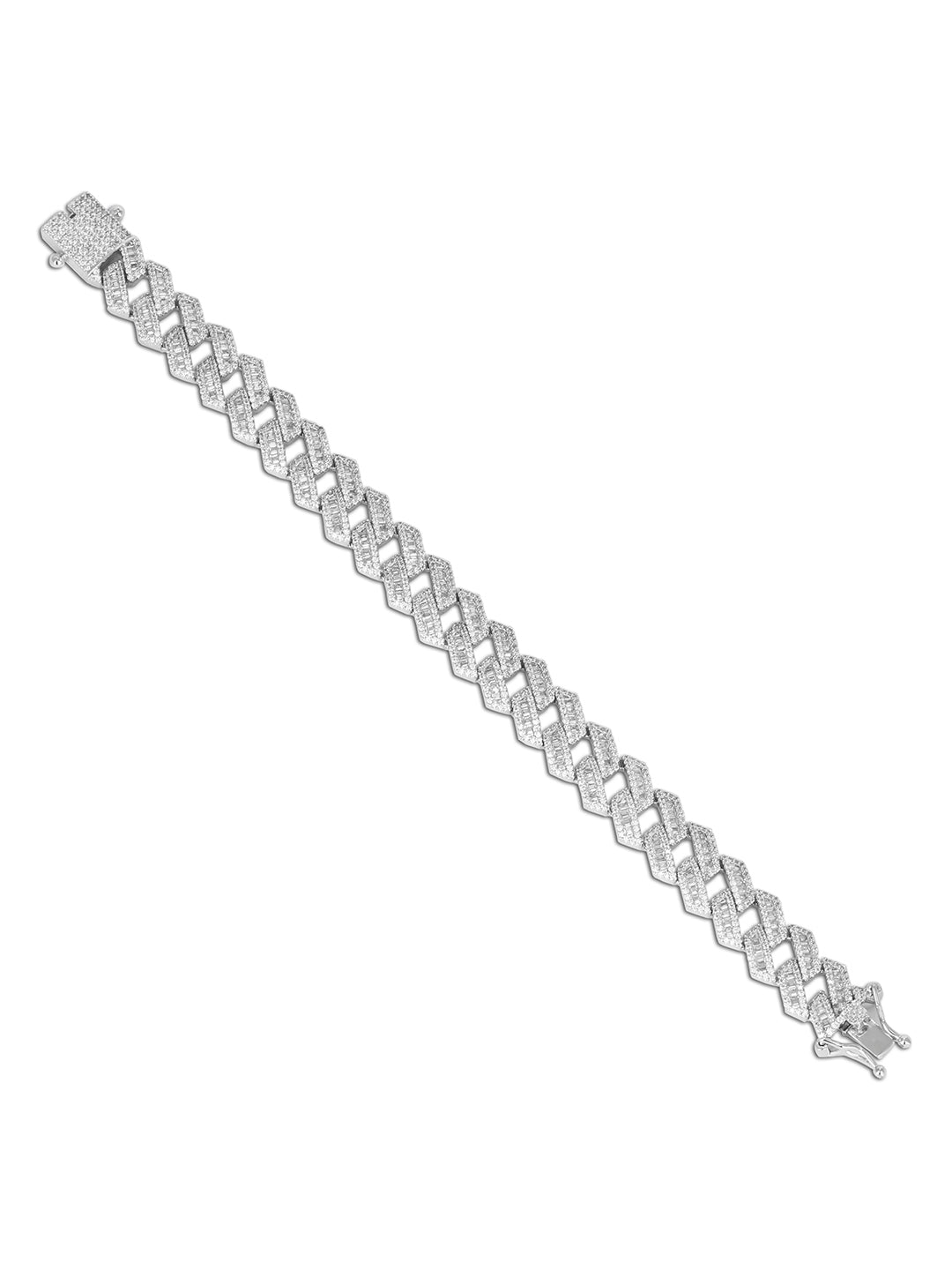 BAGUETTE PRONG CUBAN LINK BRACELET