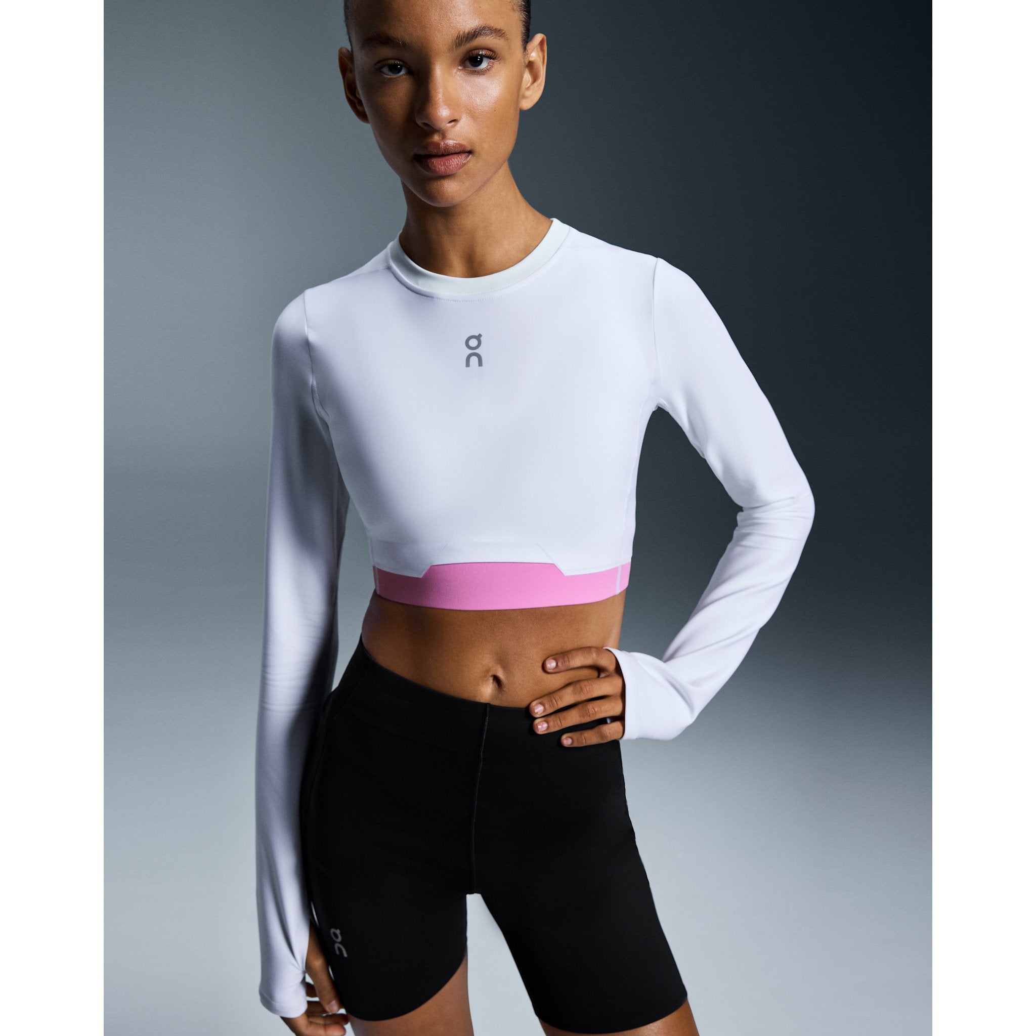 On Train Long Sleeve Crop White