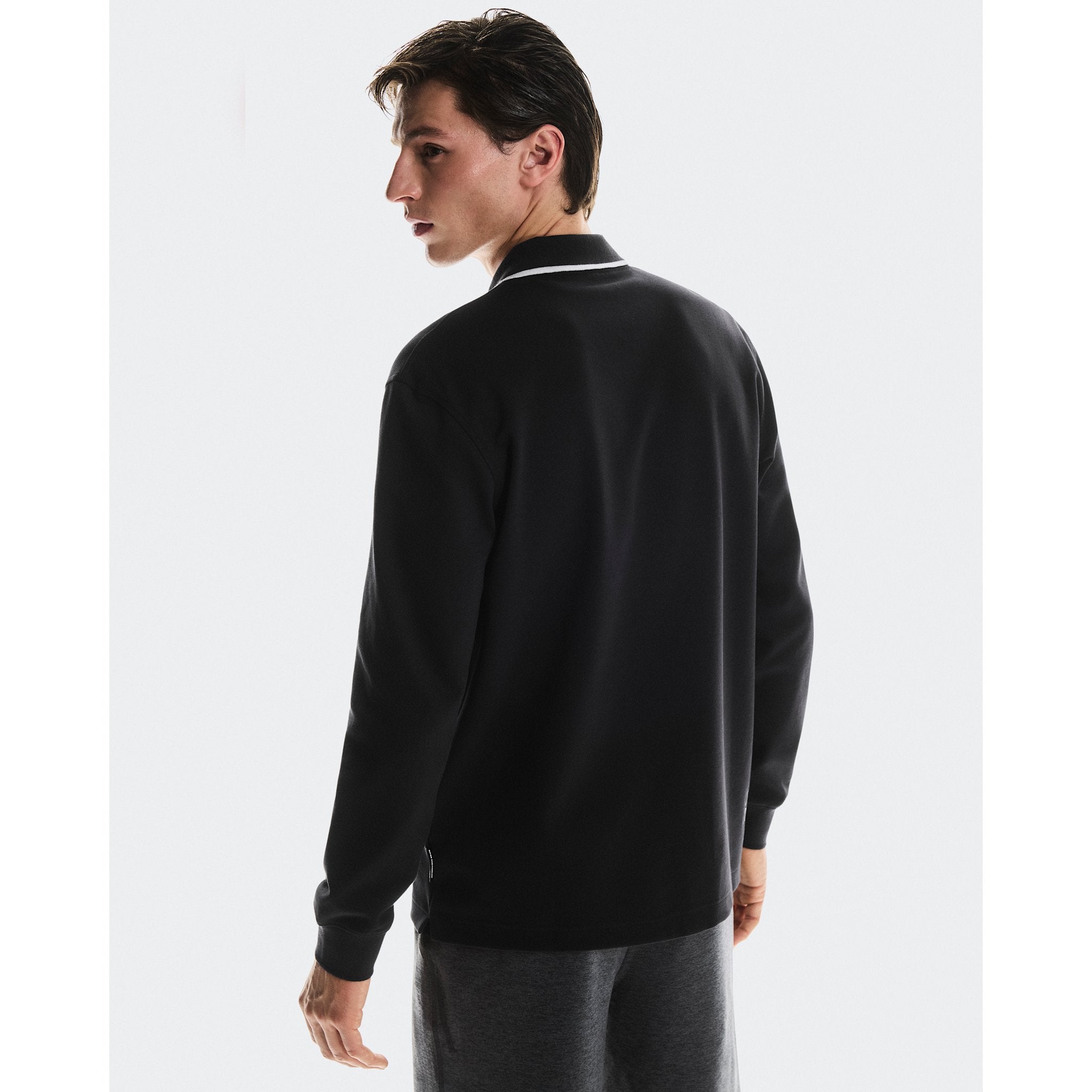 On Courtside Long-T Polo Black
