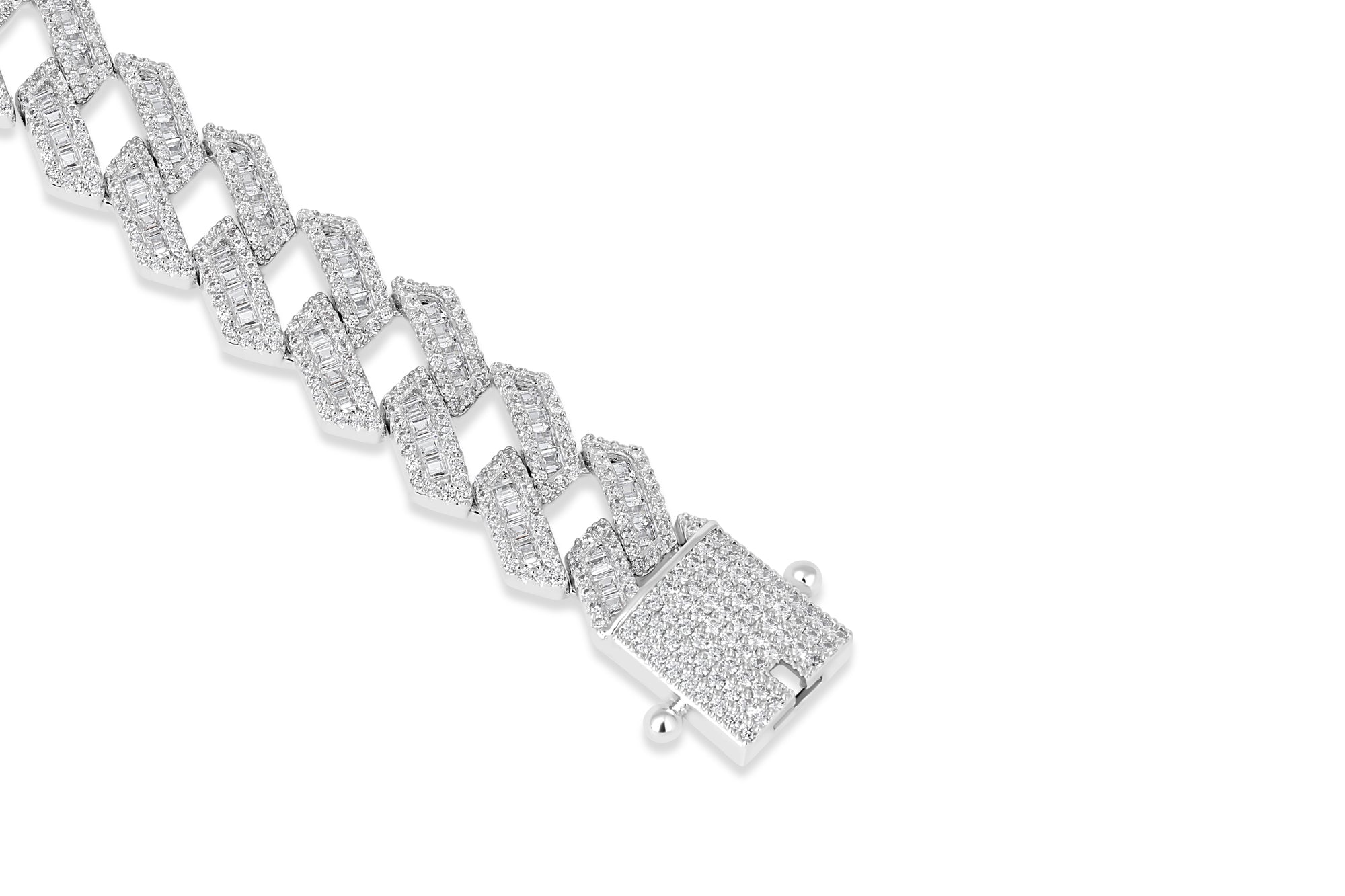 BAGUETTE PRONG CUBAN LINK BRACELET