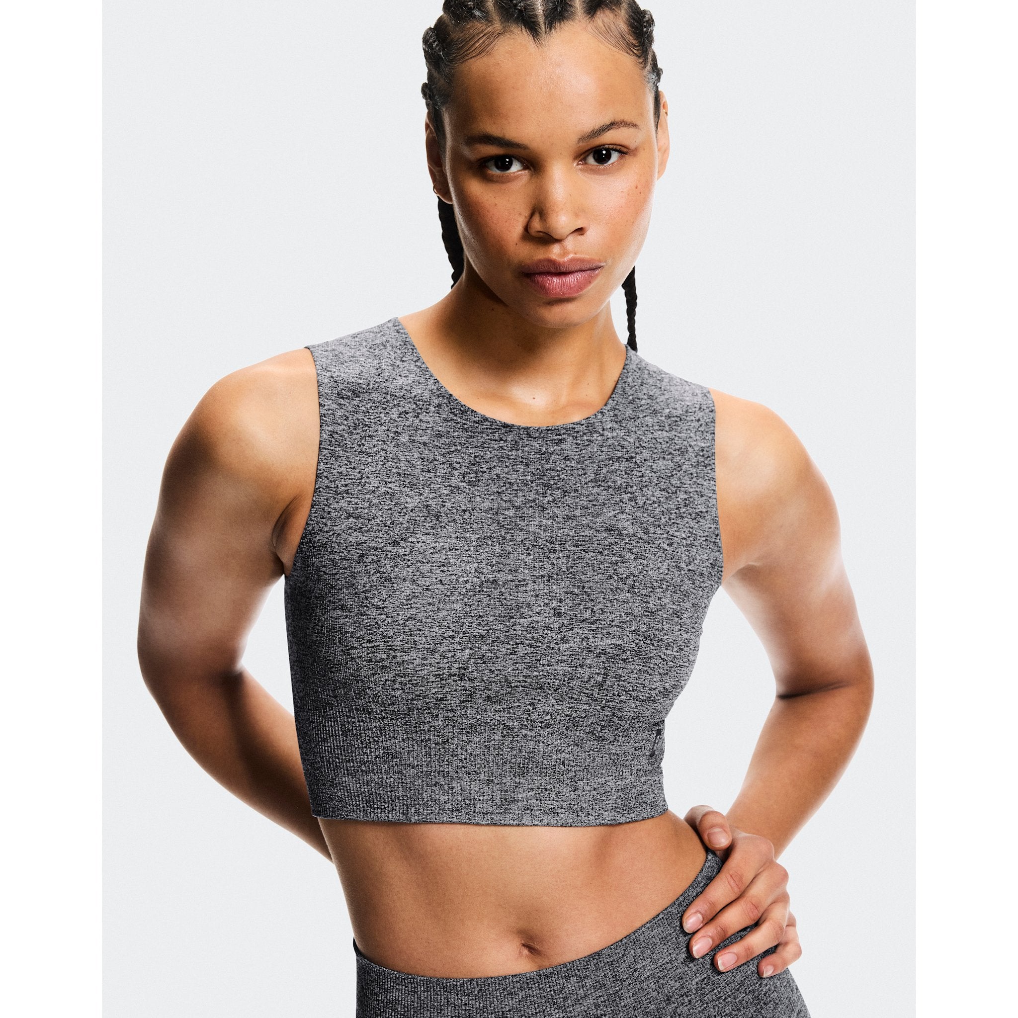 On Studio Knit Crop Graphite Heather