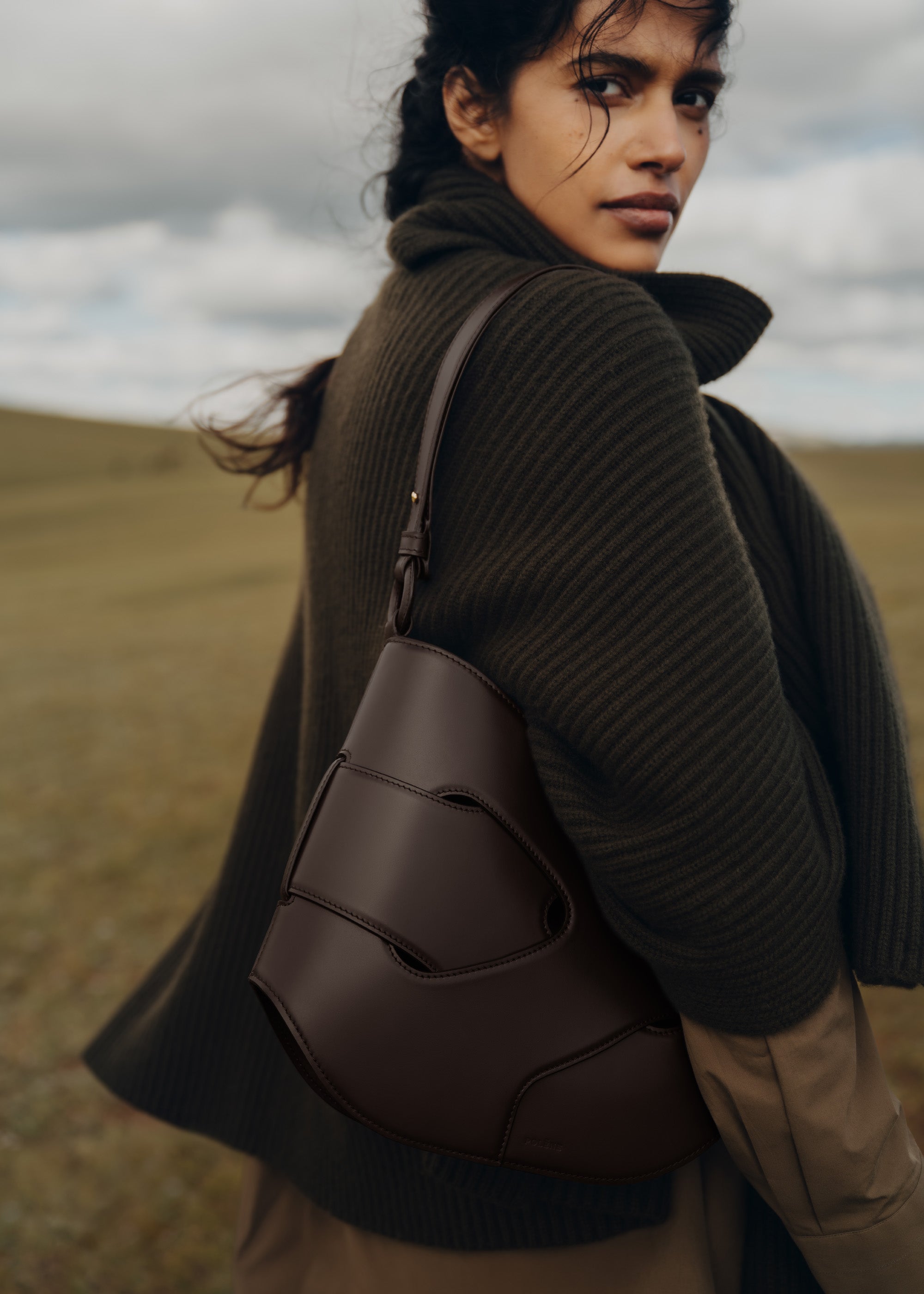 Polene Nodde Hobo Smooth Ebony