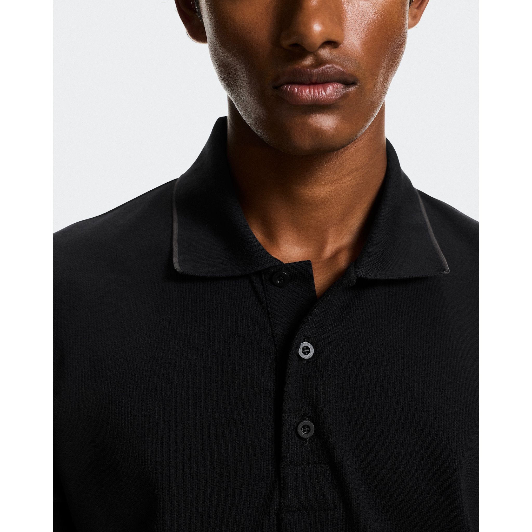 On Courtside Long-T Polo Black | Eclipse