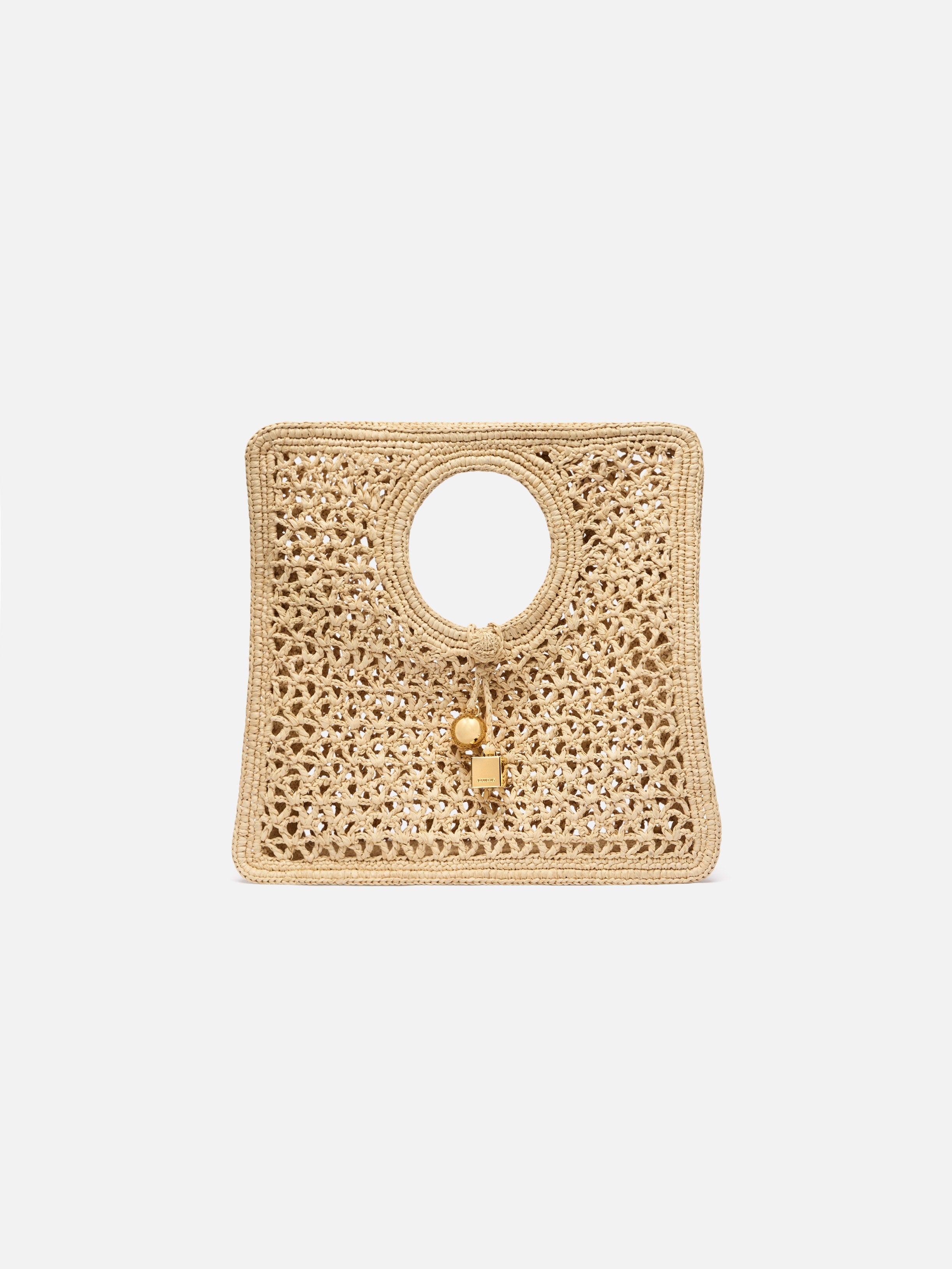 Jacquemus The Spiaggia Small Square Bag Small Square Raffia Bag Natural