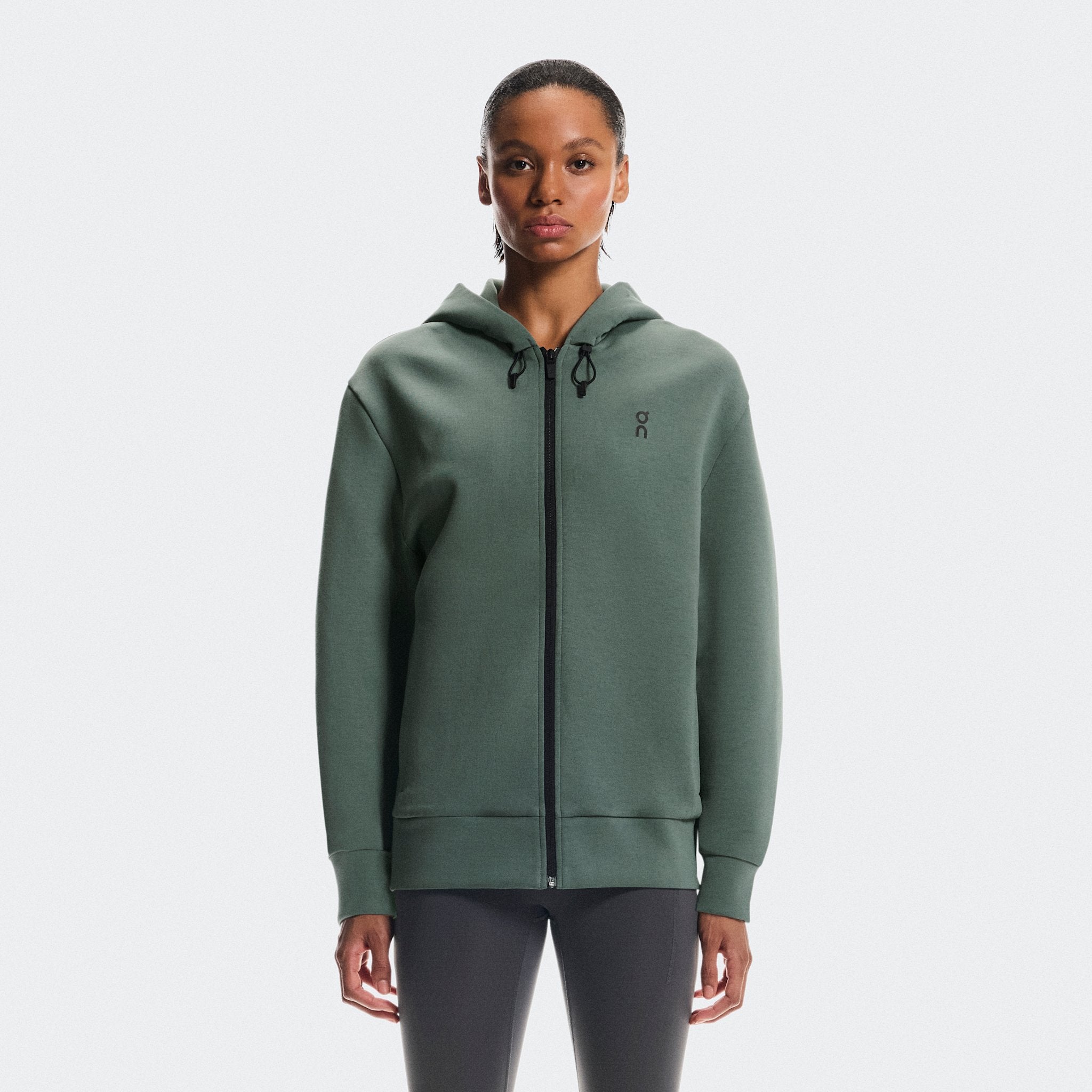 On Focus Tech Zip Hoodie Olive