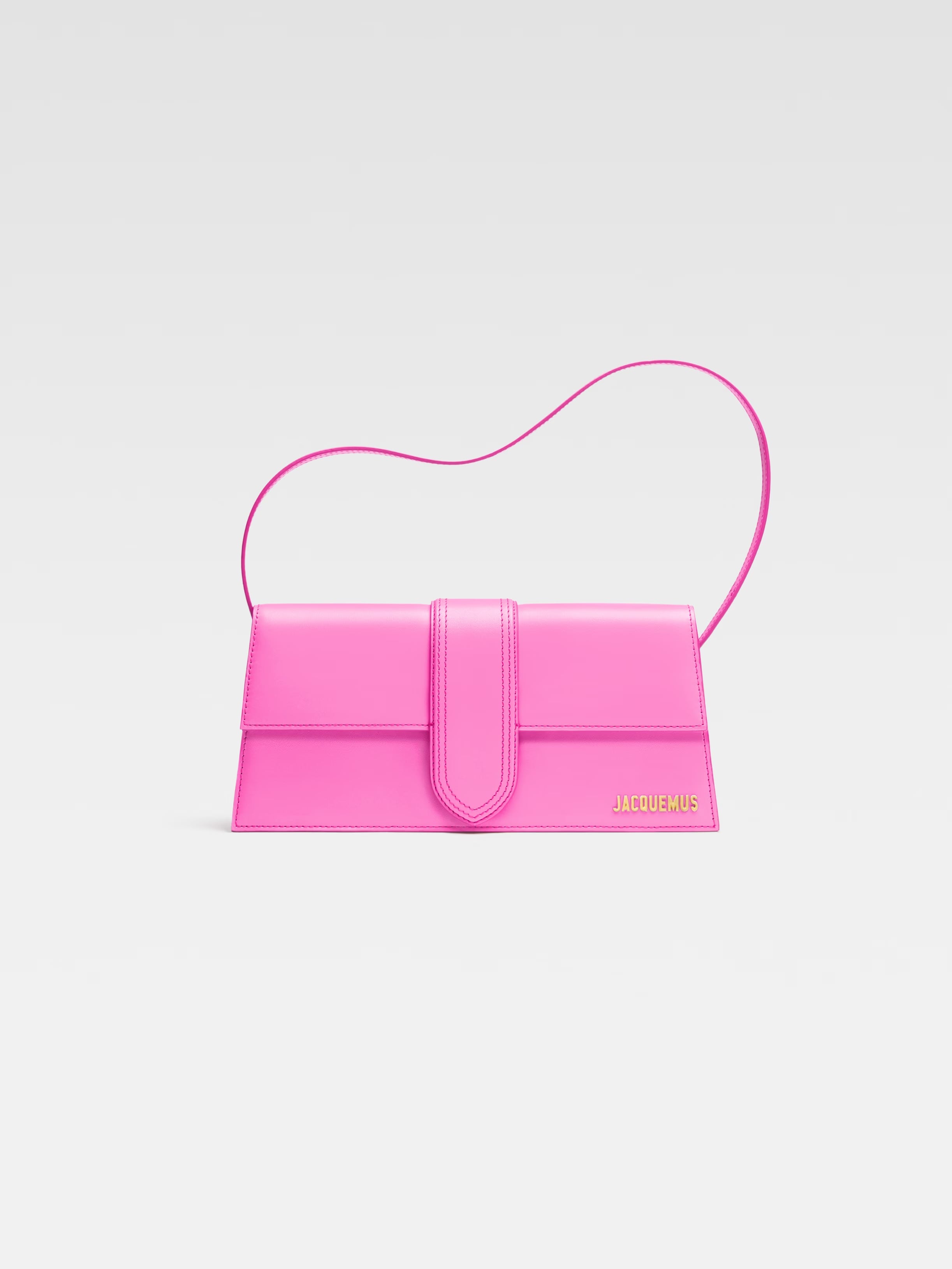 Jacquemus The Long Bambino Smooth Leather Structured Shoulder Bag Pink