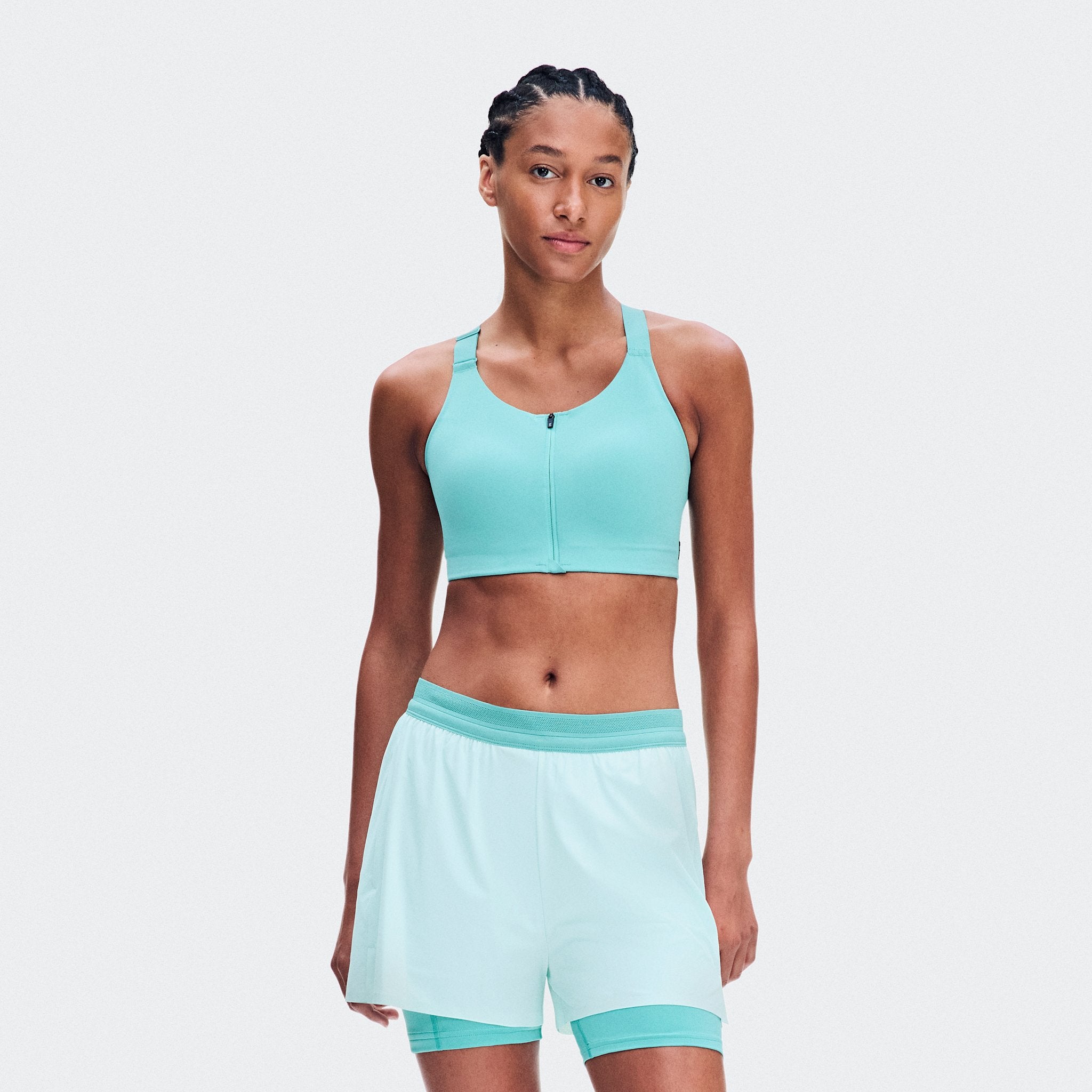 On Endurance Bra Zip Aquamarine