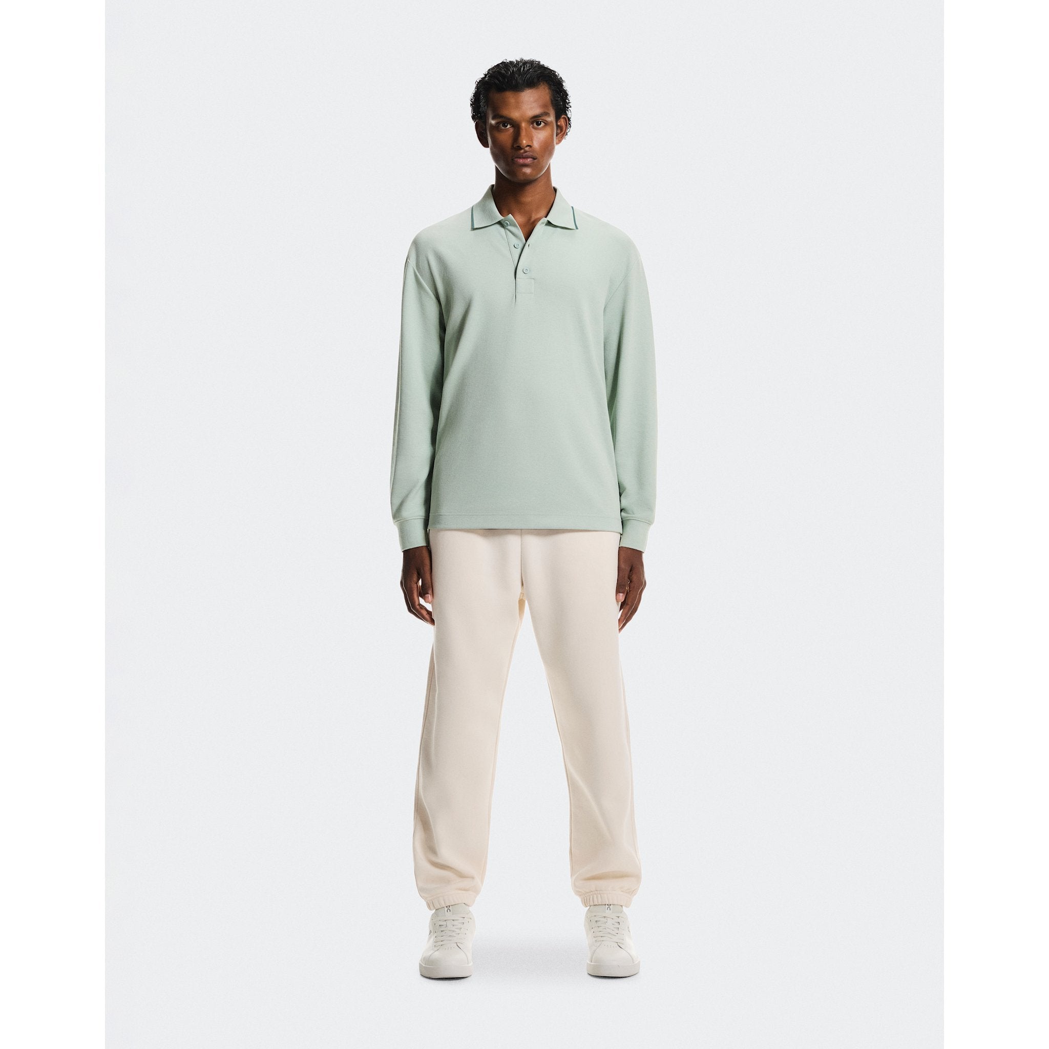 On Courtside Long-T Polo Mineral | Tide