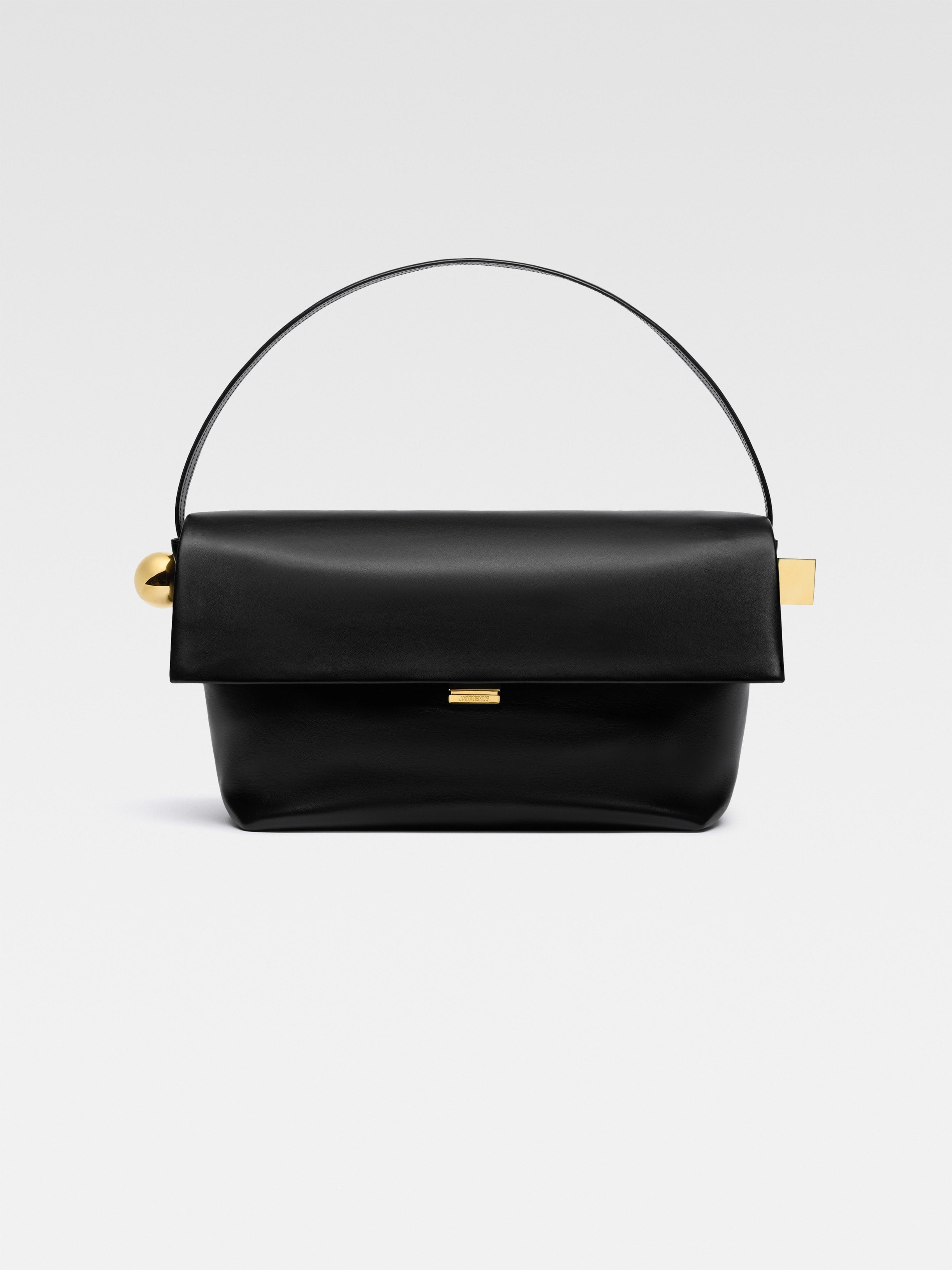 Jacquemus The Large Rond CarreLarge Folded Shoulder-Bag Black