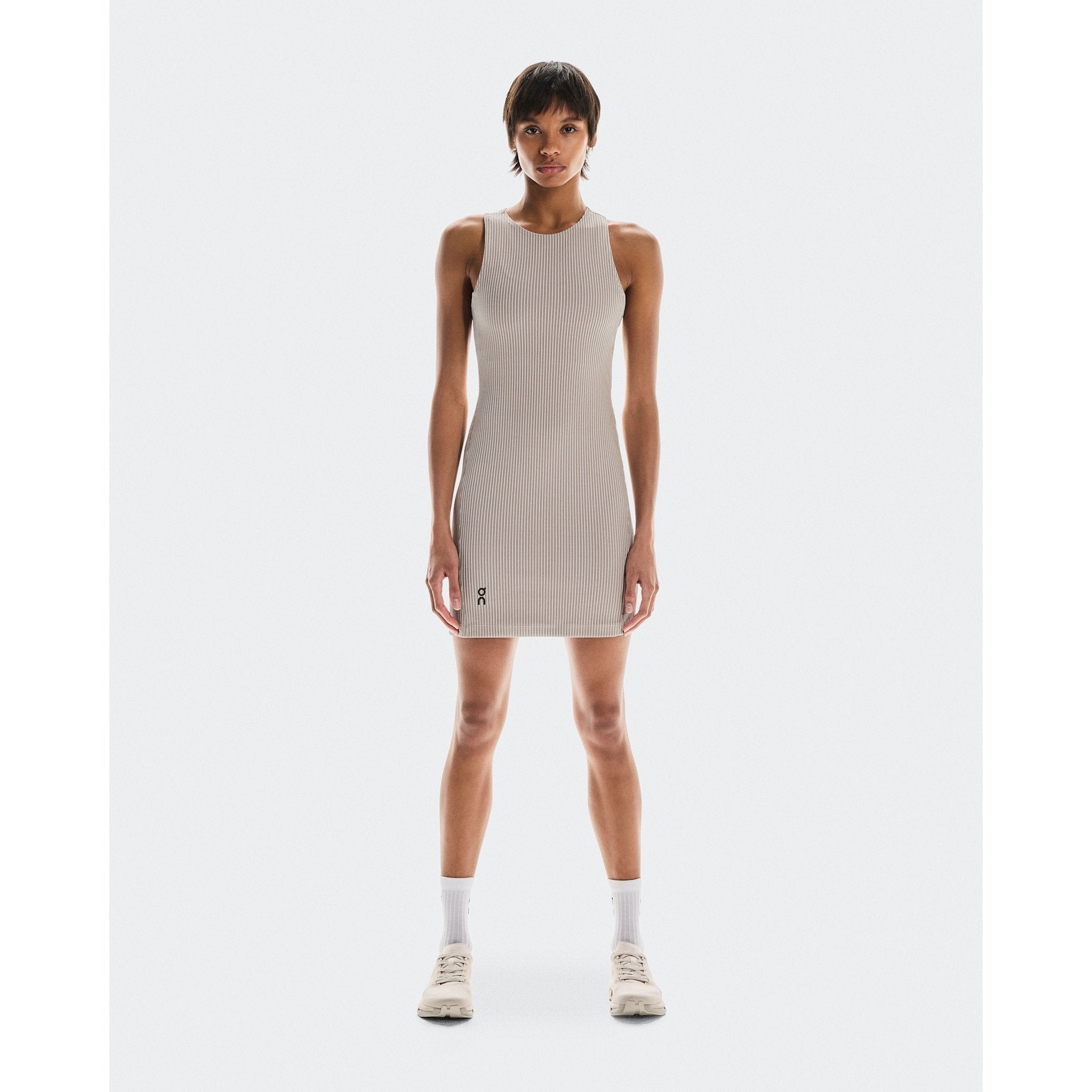 On All-Day Ribbed Dress Desert | White
