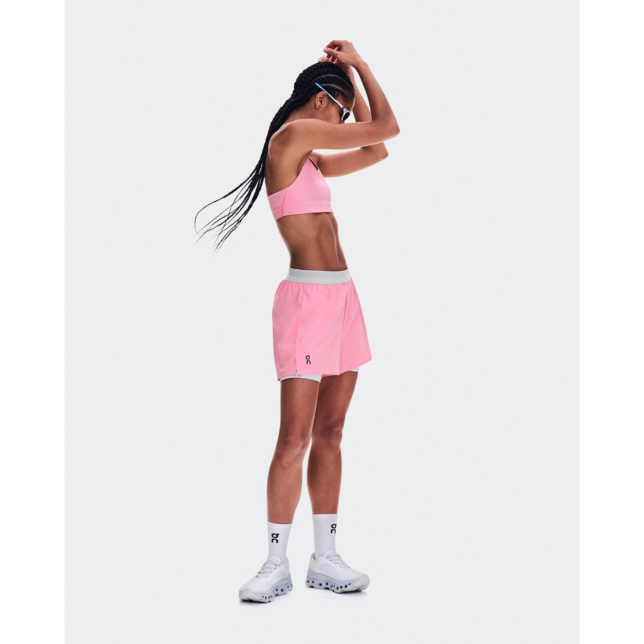 On 3" Performance 2/1 Shorts Magnolia | Glacier