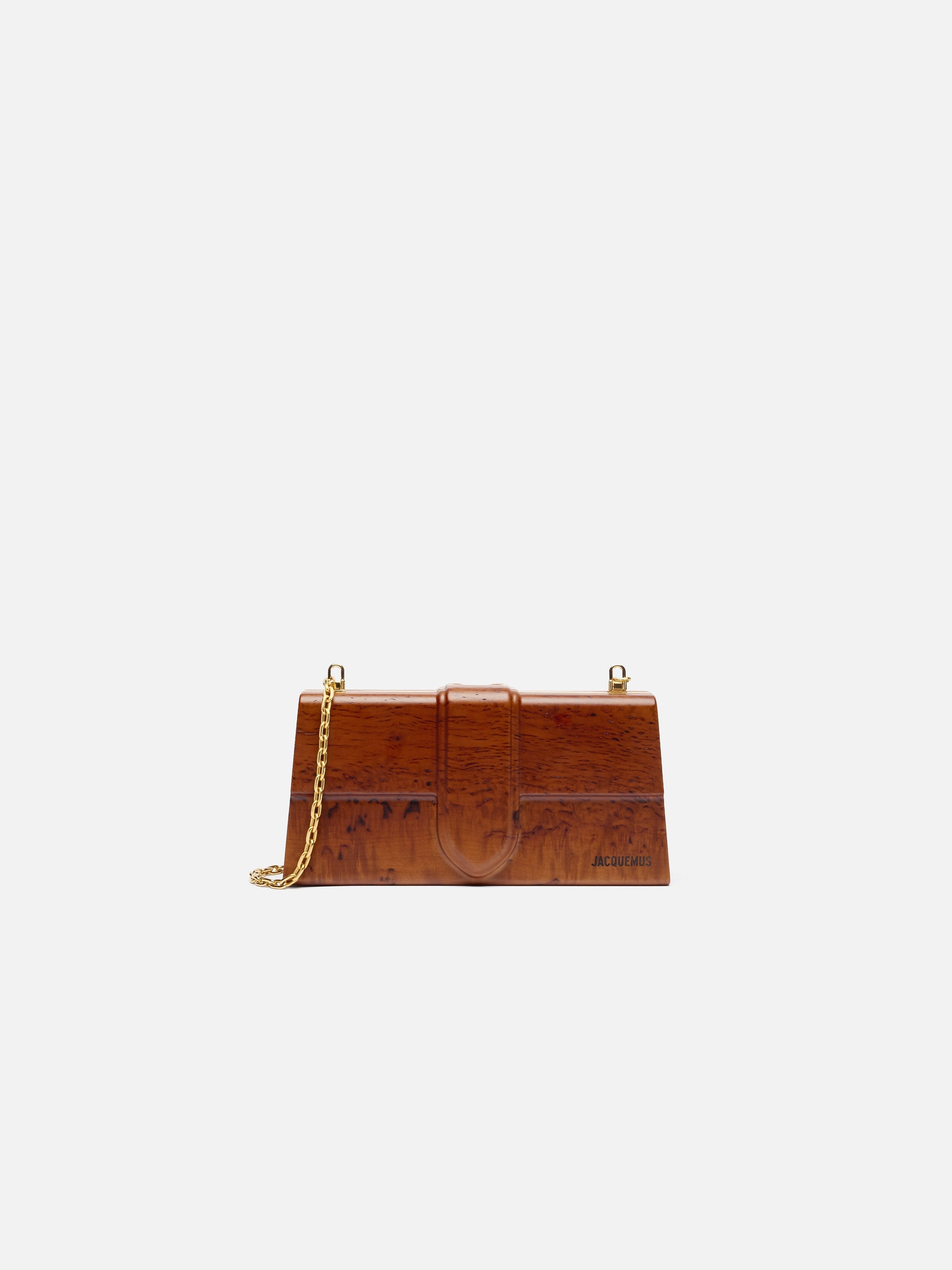 Jacquemus The Wooden Bambino Signature Wooden Handbag Brown