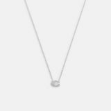 Coach Pave Signature Necklace Silver