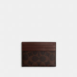 Coach Card Case In Signature Canvas Maple