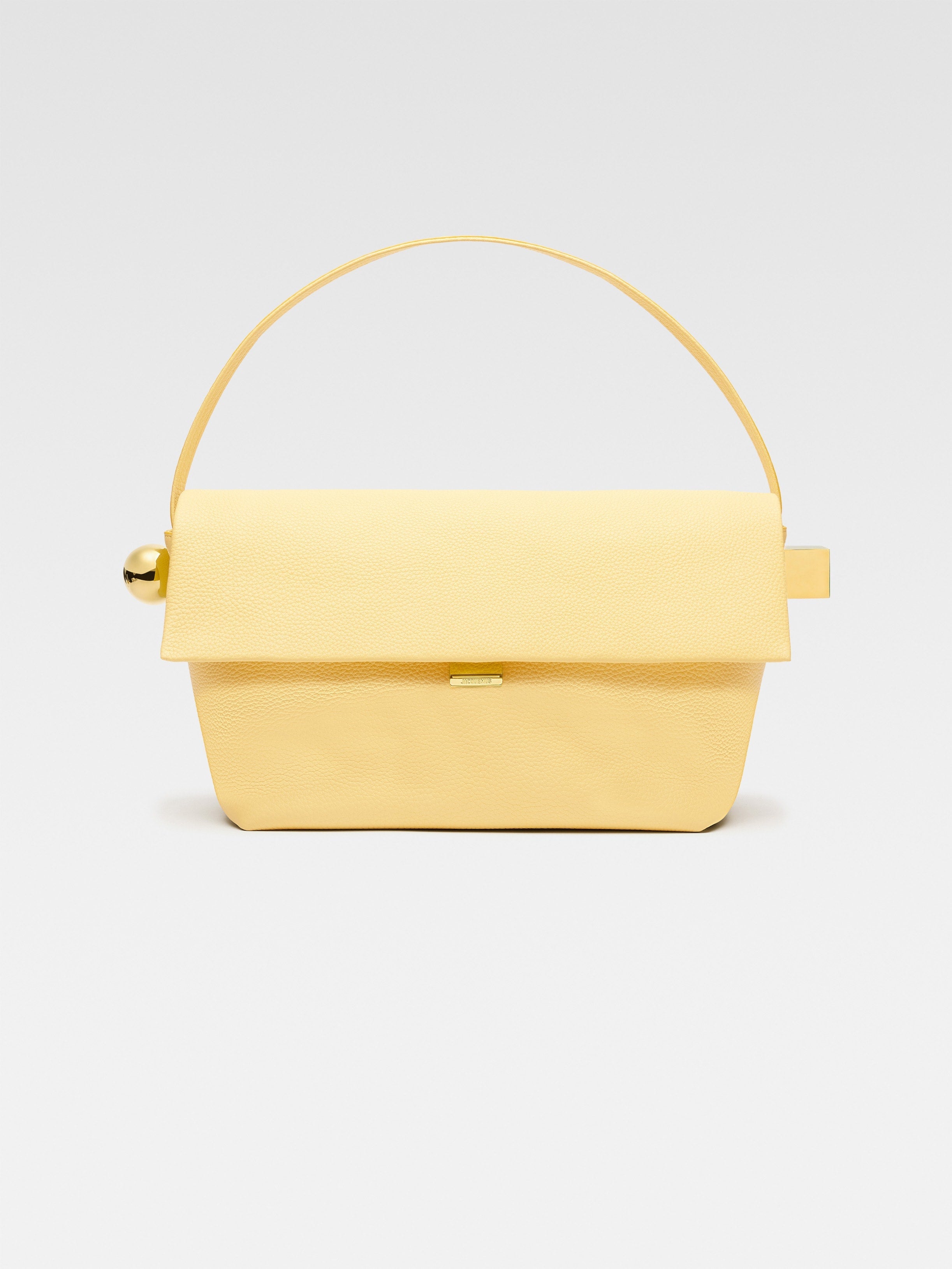 Jacquemus The Large Rond CarreLarge Folded Shoulder-Bag Light Yellow