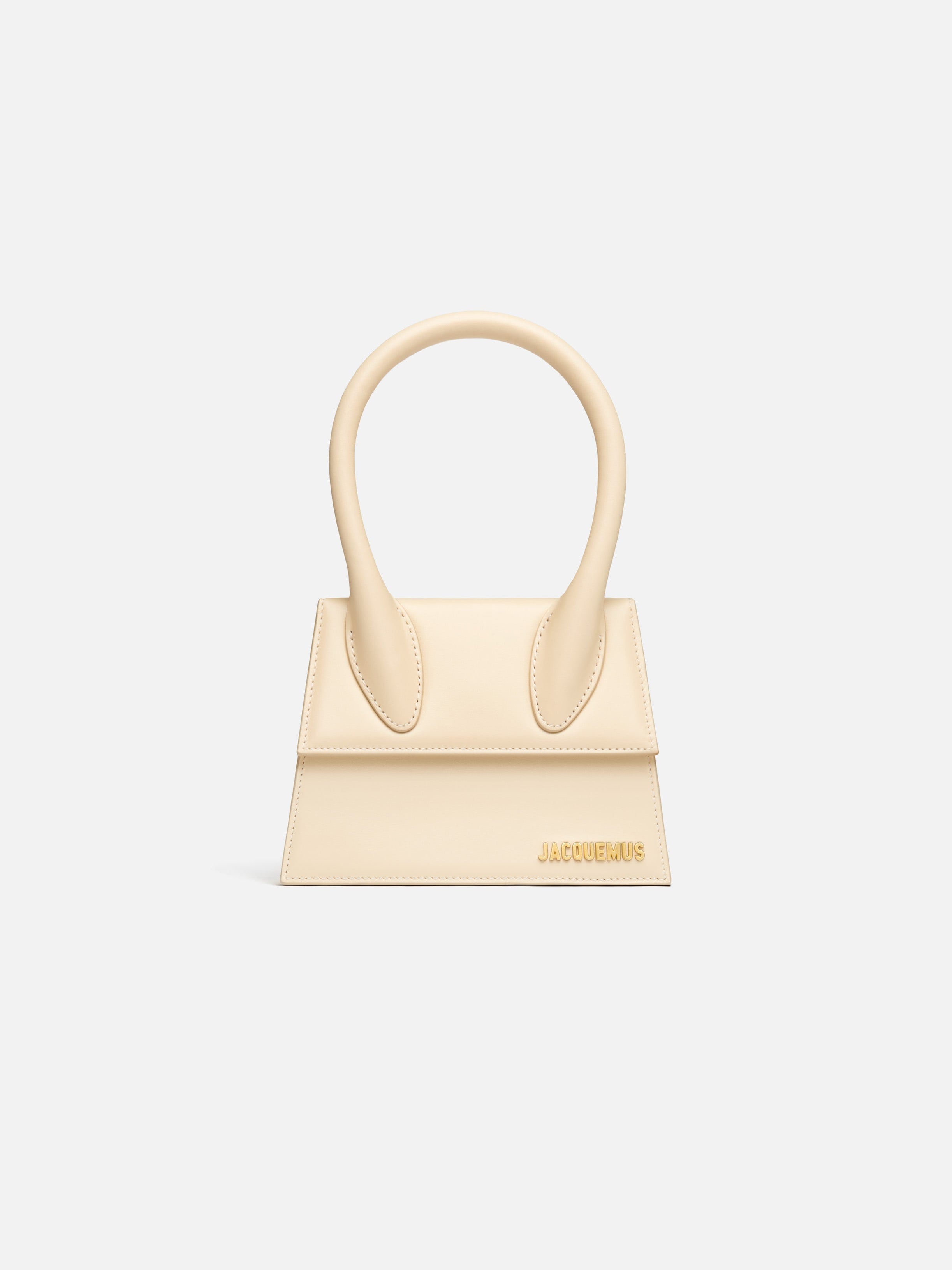 Jacquemus The Medium Chiquito Structured Crocodile-Effect Leather Bag Ivory