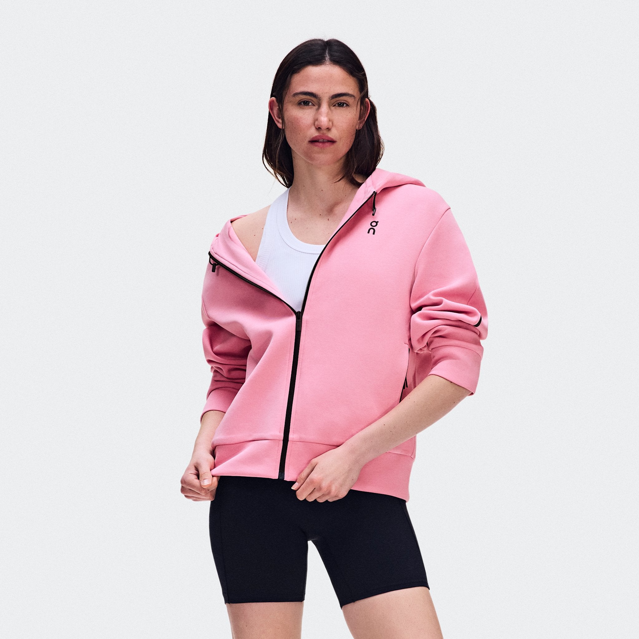 On Focus Tech Zip Hoodie Magnolia