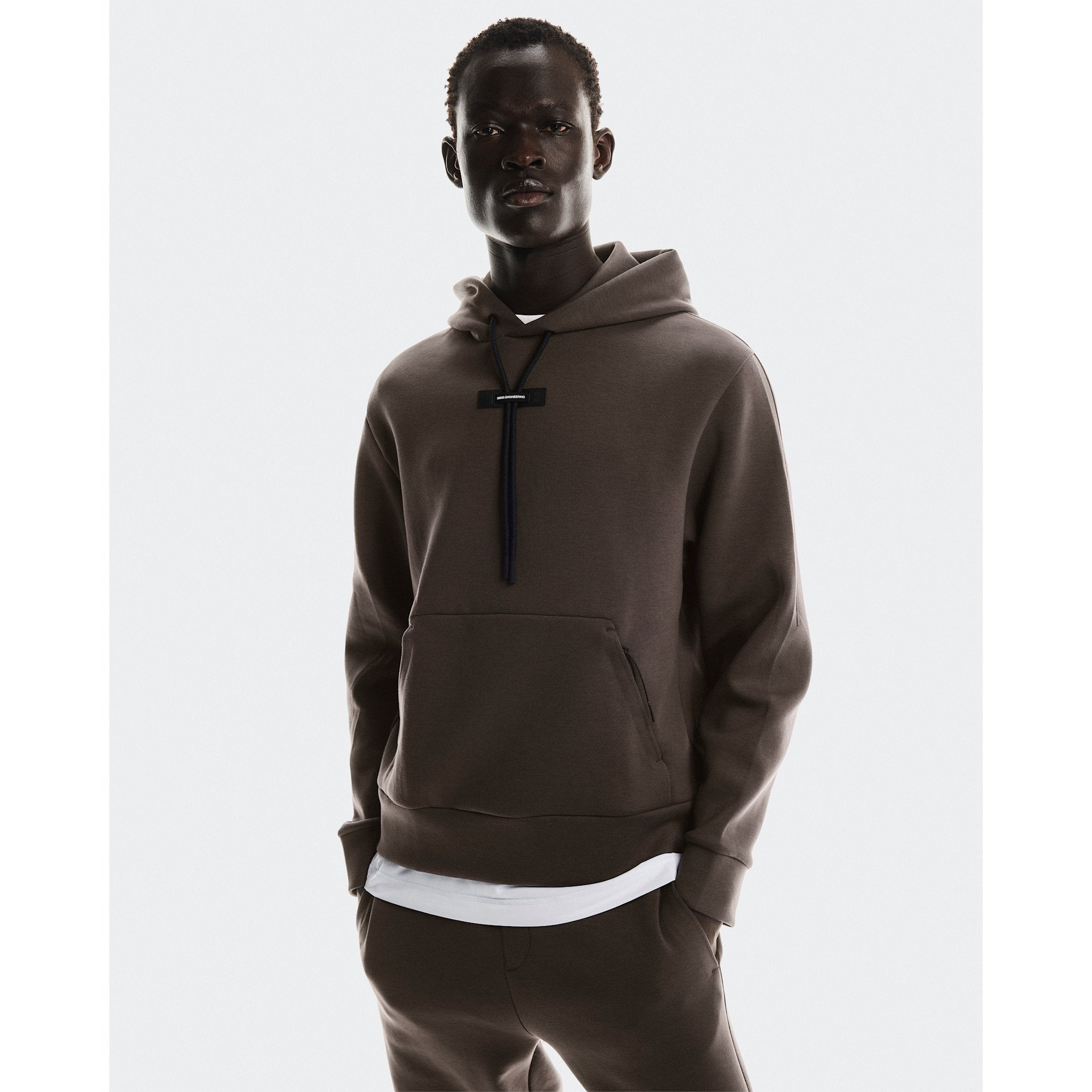 On Focus Tech Hoodie Pebble