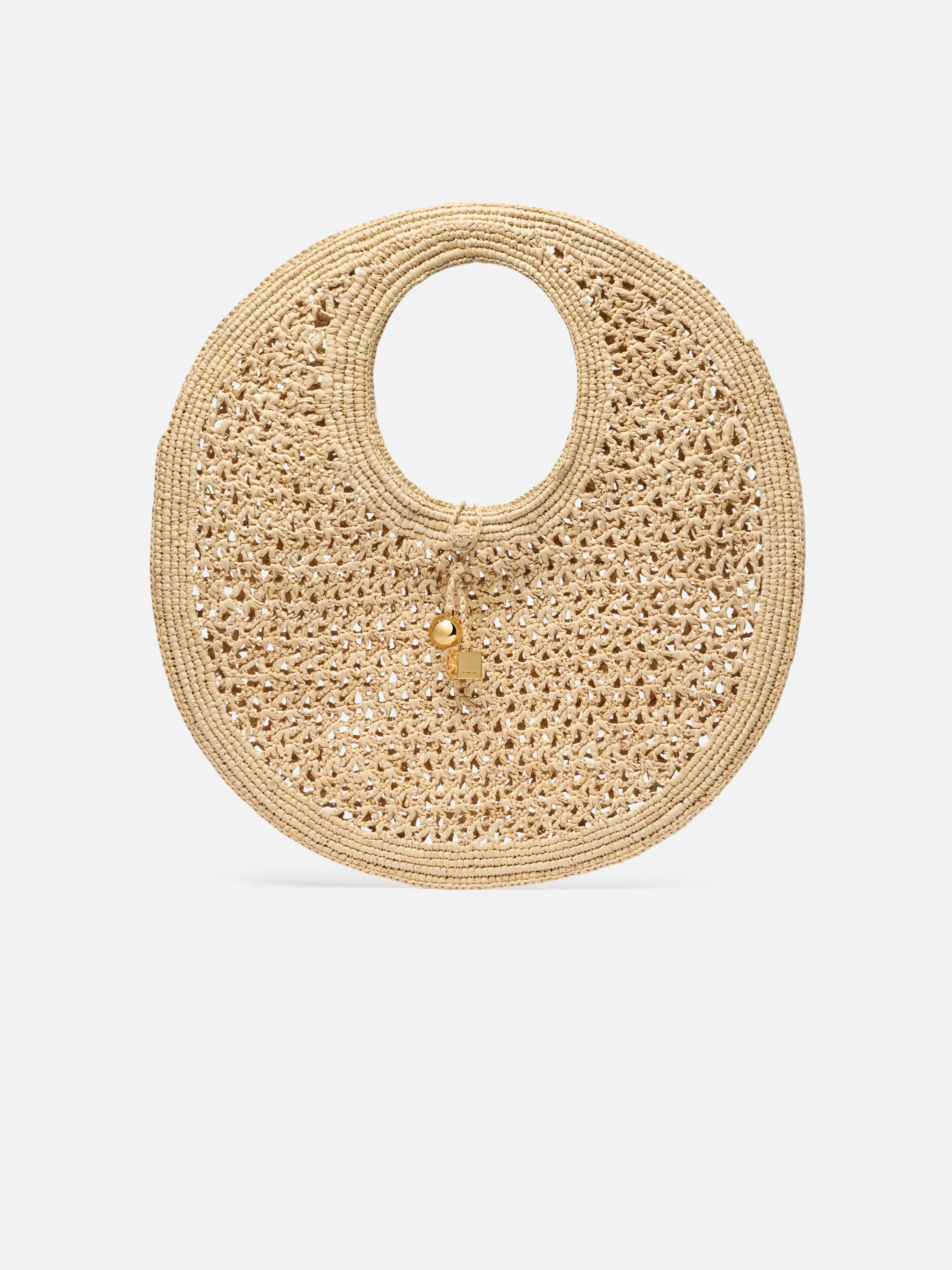 Jacquemus The Spiaggia Round Bag Raffia Circle Bag Natural