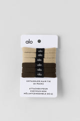 Alo Yoga Untangled Hair Tie (6-Pack) - Beige/Espresso