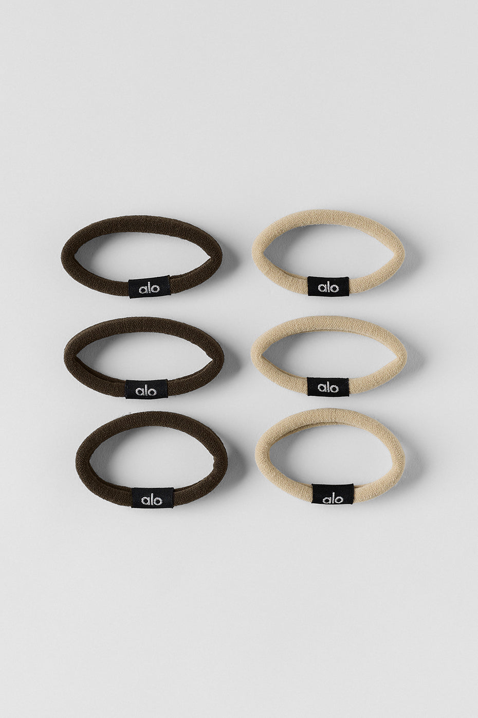 Alo Yoga Untangled Hair Tie (6-Pack) - Beige/Espresso