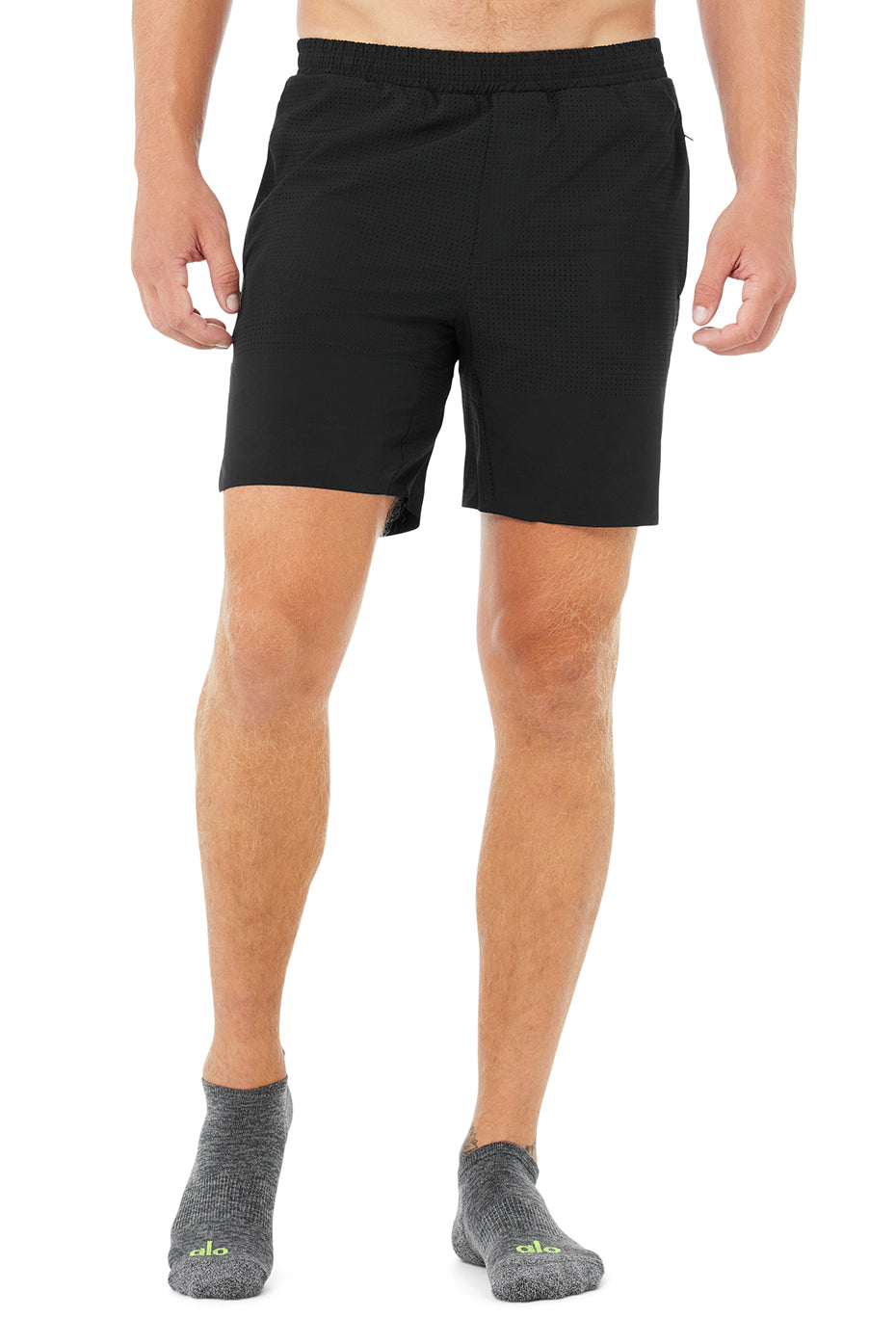 Alo Yoga Men's Performance Tab Sock - Dark Grey Heather/Highlighter