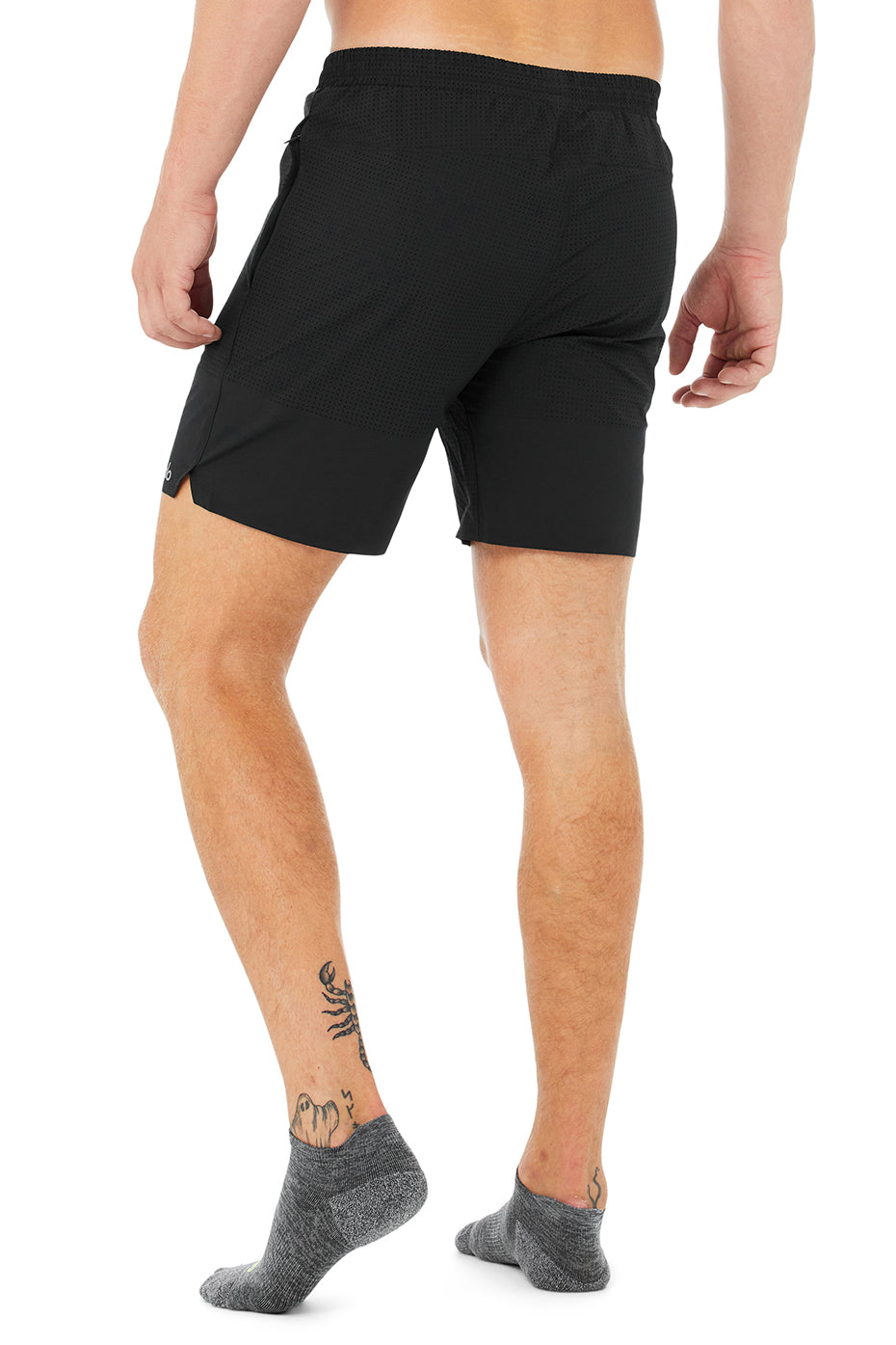 Alo Yoga Men's Performance Tab Sock - Dark Grey Heather/Highlighter