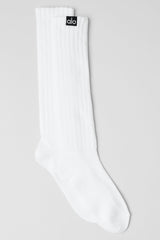 Alo Yoga Unisex Scrunch Sock - White