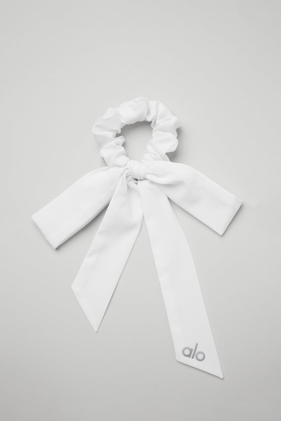 Alo Yoga Love Knots Tie Scrunchie - White