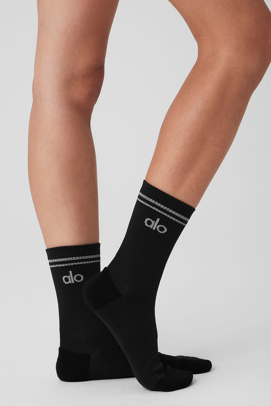 Alo Yoga Unisex Half-Crew Performance Sock - Black