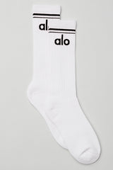Alo Yoga Unisex Throwback Sock - White/Black