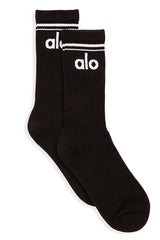 Alo Yoga Unisex Throwback Sock - Black/White