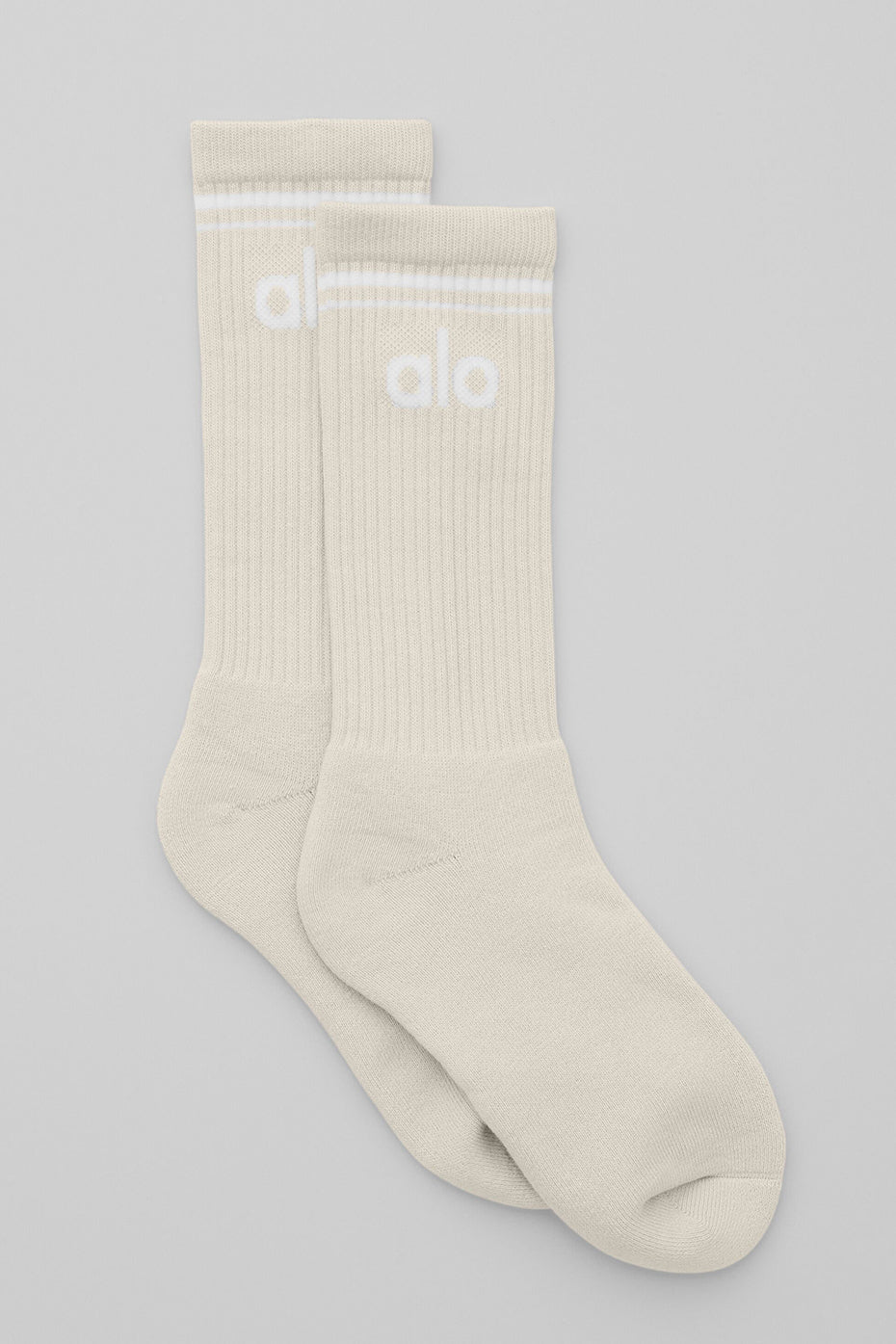 Alo Yoga Unisex Throwback Sock - Bone/White