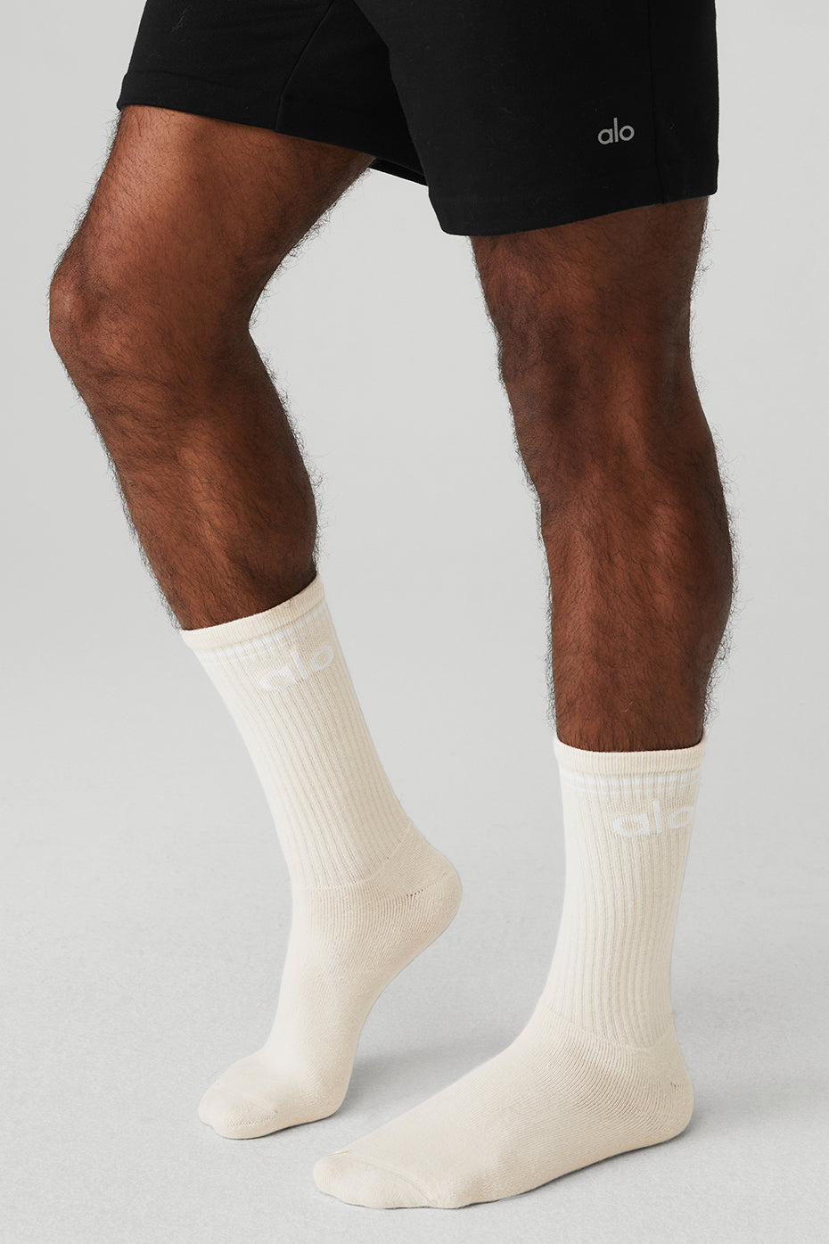 Alo Yoga Unisex Throwback Sock - Bone/White