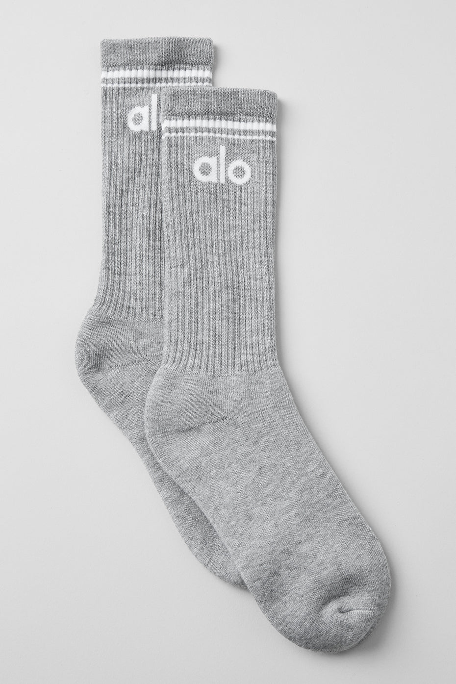 Alo Yoga Unisex Throwback Sock - Athletic Heather Grey/White