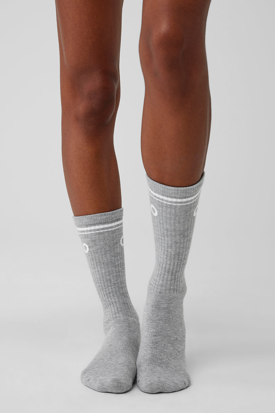 Alo Yoga Unisex Throwback Sock - Athletic Heather Grey/White