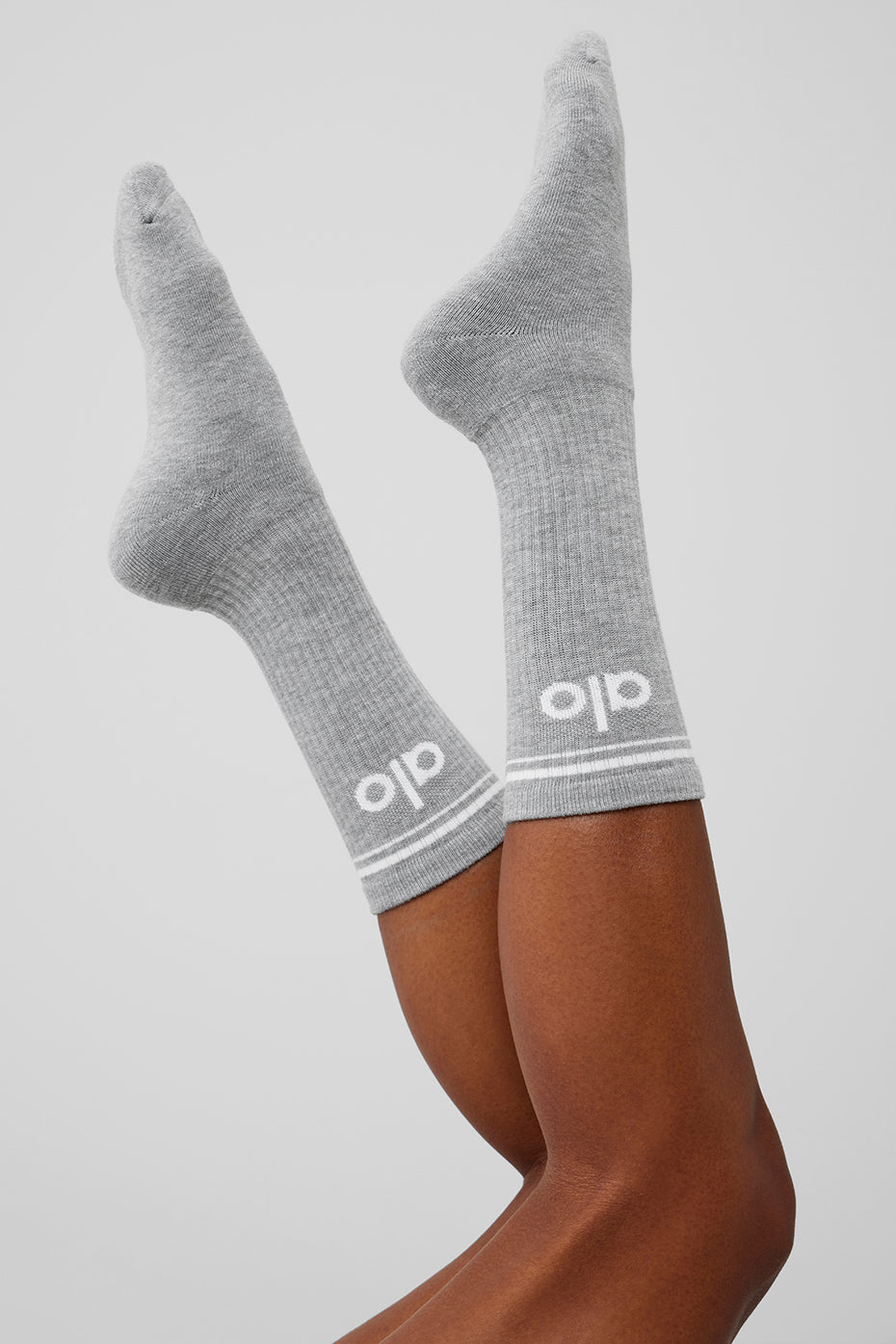 Alo Yoga Unisex Throwback Sock - Athletic Heather Grey/White